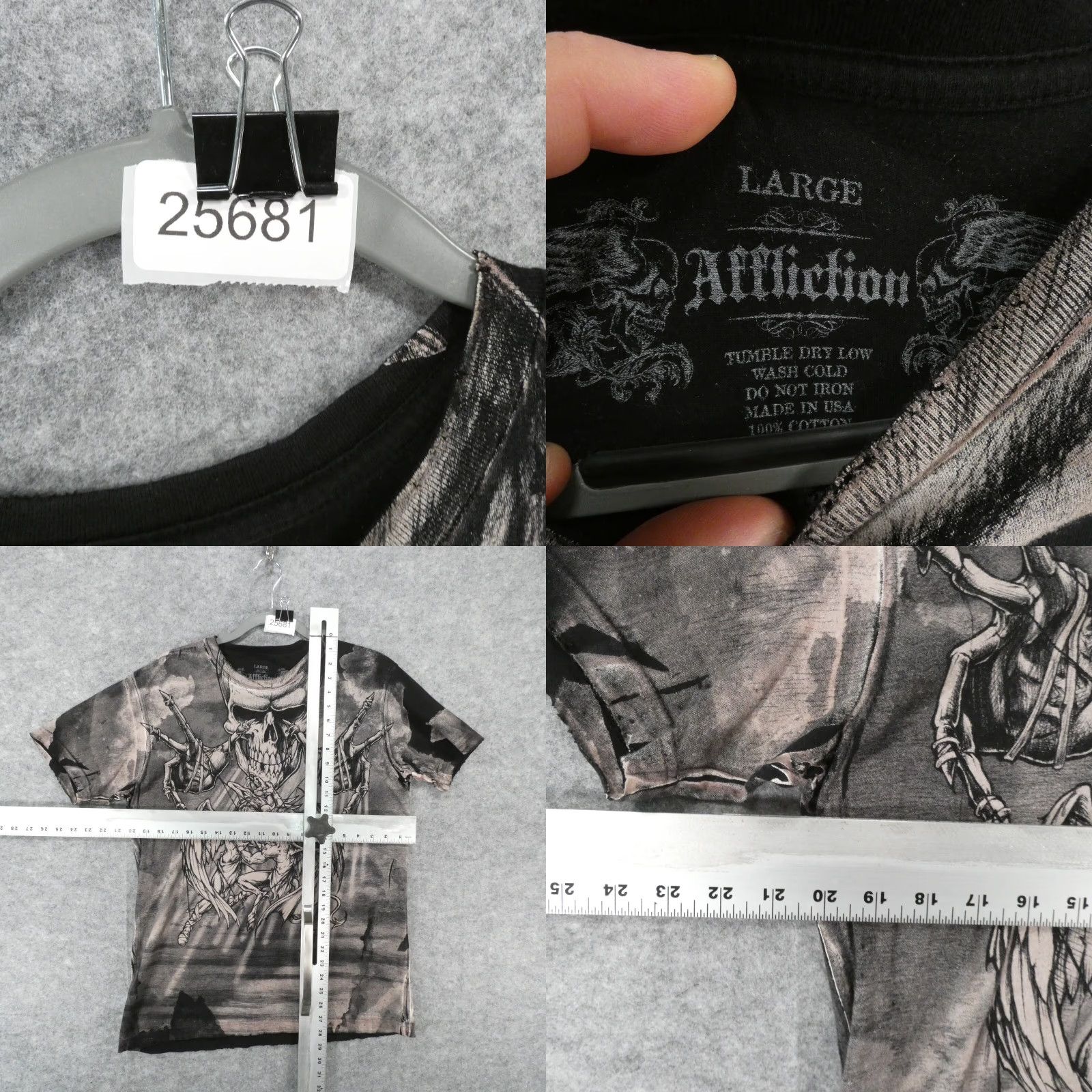 Affliction Affliction Shirt Men L Black Grunge Skull Puppets God Devil Armageddon Size US L / EU 52-54 / 3 - 8 Thumbnail
