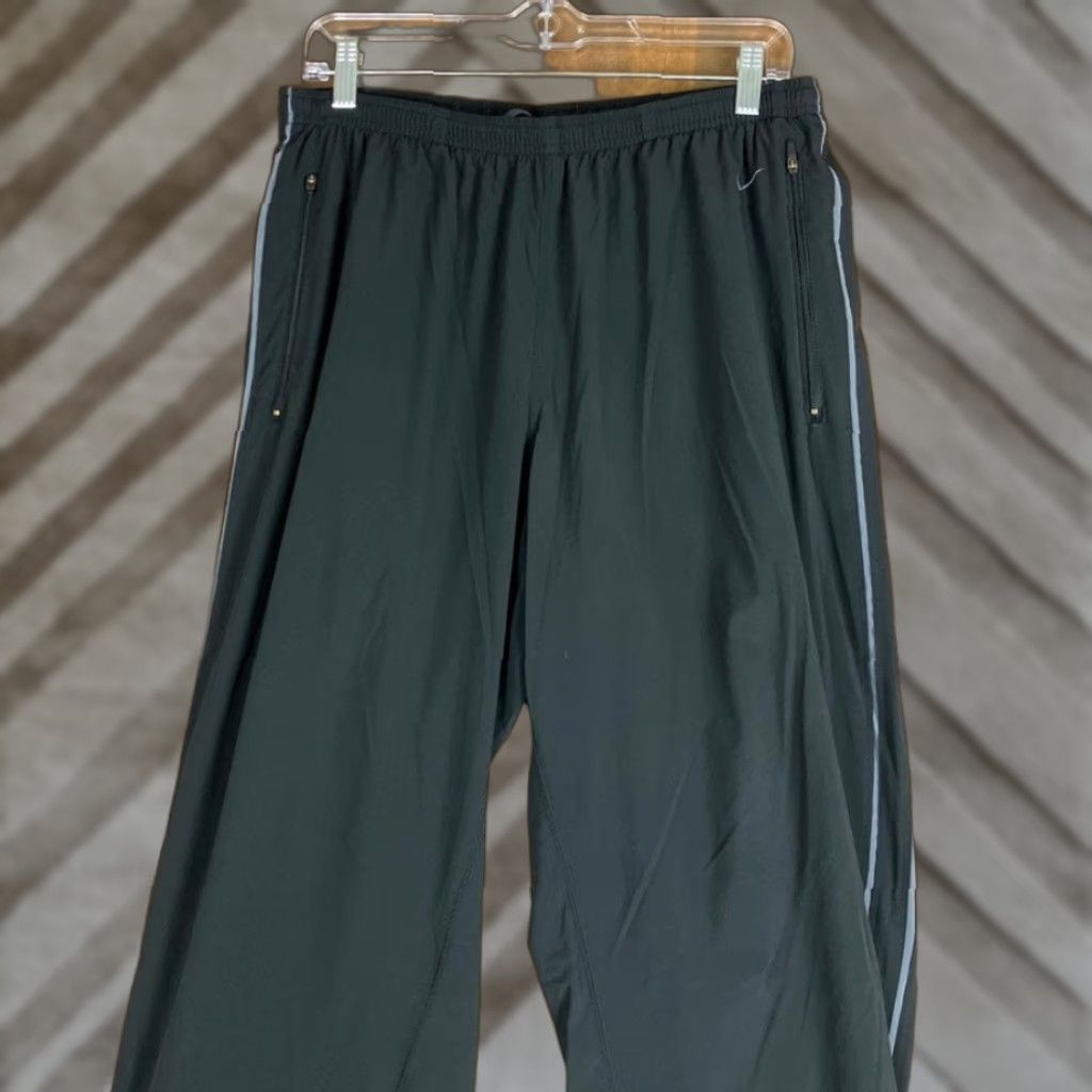 Nike VINTAGE Nike Mens Pants Black Pull On Dri Fit Zip Up Ankle Performance Stretch L Size US 31 - 1 Thumbnail