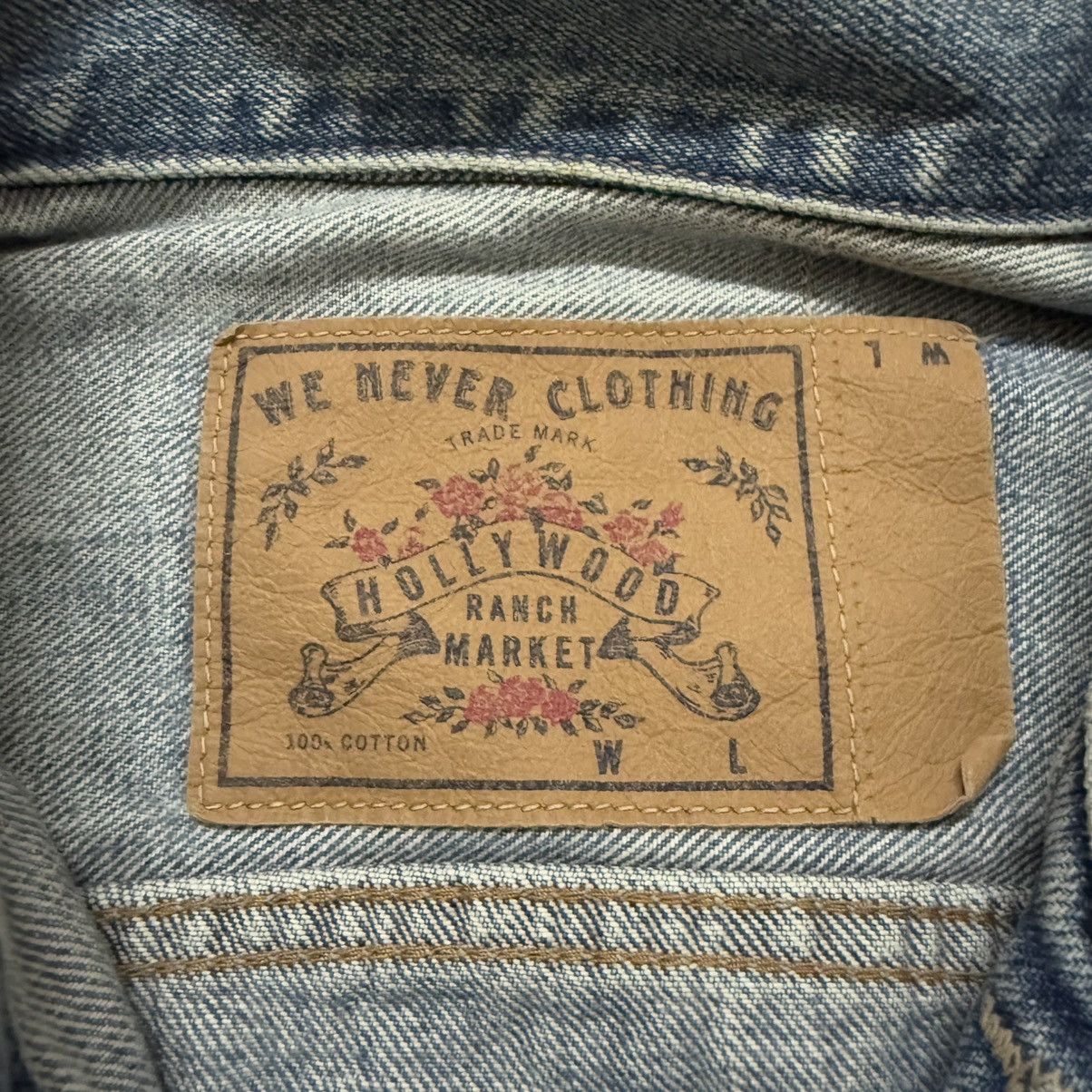 HOLLYWOOD RANCH MARKET Vintage 90s Hollywood Ranch Market Denim Jacket Distressed Size US M / EU 48-50 / 2 - 13 Thumbnail