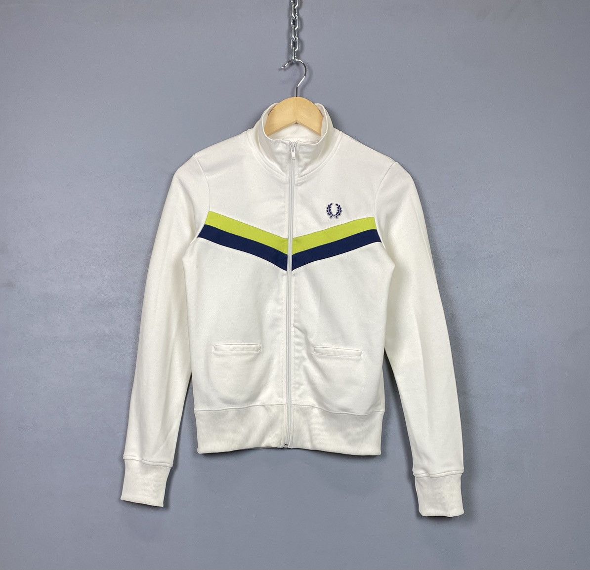 Fred Perry Rare Vintage Fred Perry Ladies Track Jacket 90’s White Top Size M / US 6-8 / IT 42-44 - 1 Thumbnail