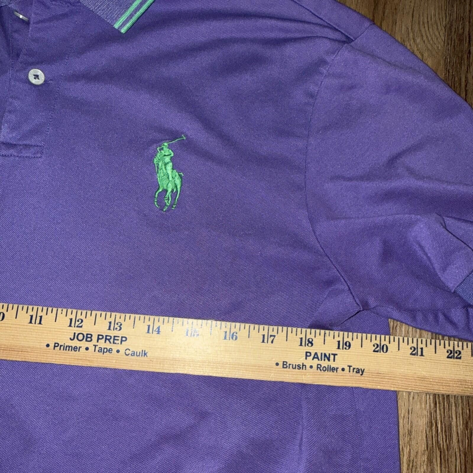 Other Vtg Polo Golf Shirt Big Pony Purple Green Mens Pima Pro Fit Size US L / EU 52-54 / 3 - 3 Thumbnail