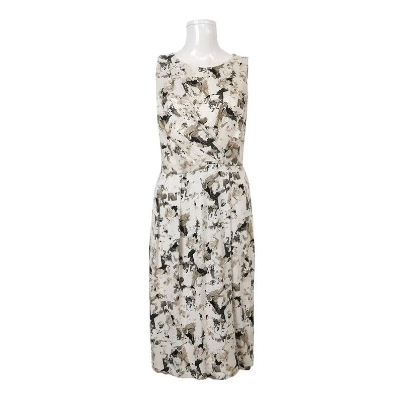 Max Mara MaxMara White Silk Floral Dress for Women 0089 Size L / US 10 / IT 46 - 1 Thumbnail