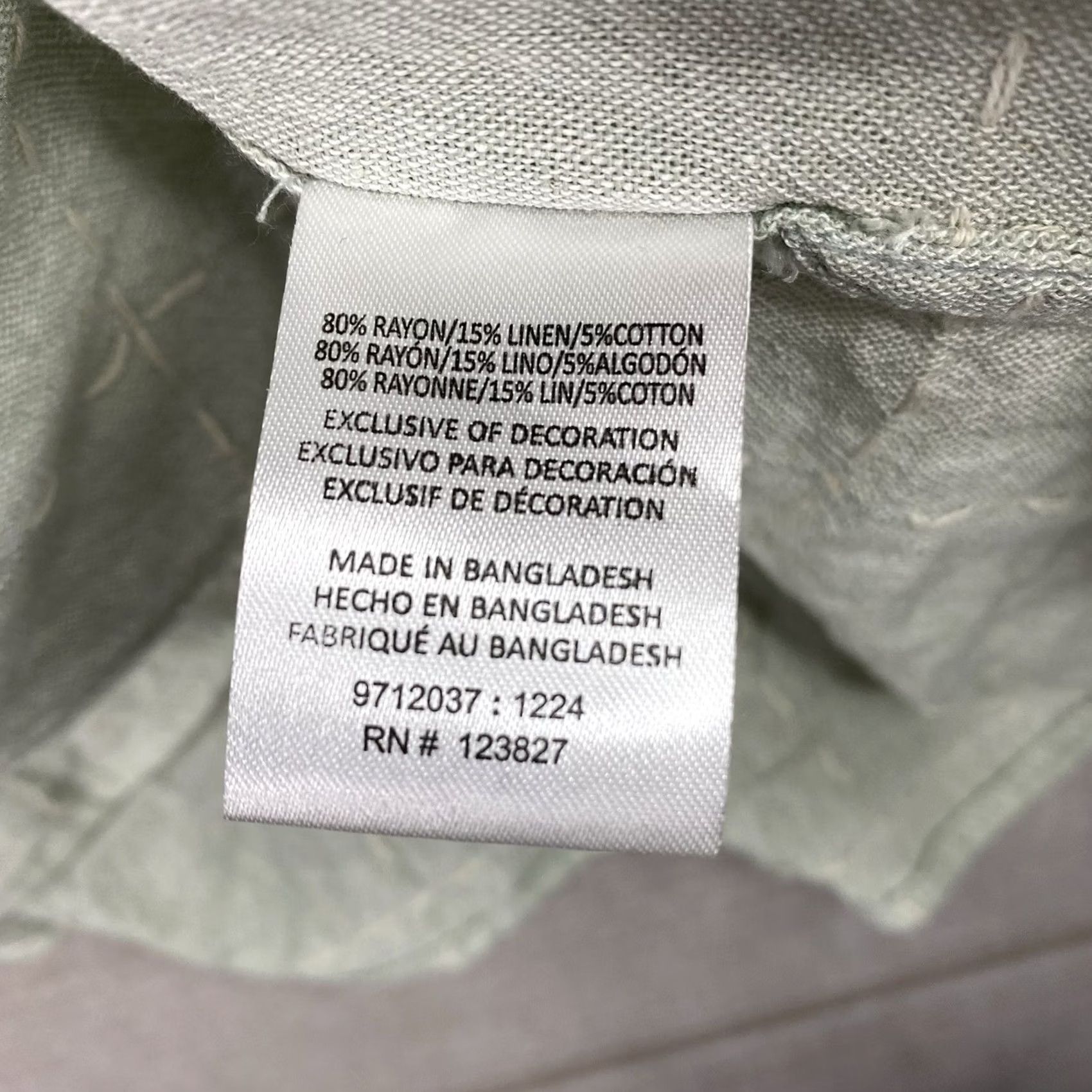 Ike Behar IKE BEHAR Linen Blend Shirt Men L Green Embroidered Button Up Casual Beach Shirt Size US L / EU 52-54 / 3 - 4 Thumbnail