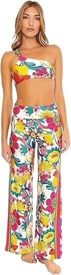 Trina Turk Trina Turk Fontaine Swim Cover Up Pant Floral ( L ) Size 36" / US 14 / IT 50 - 3 Thumbnail