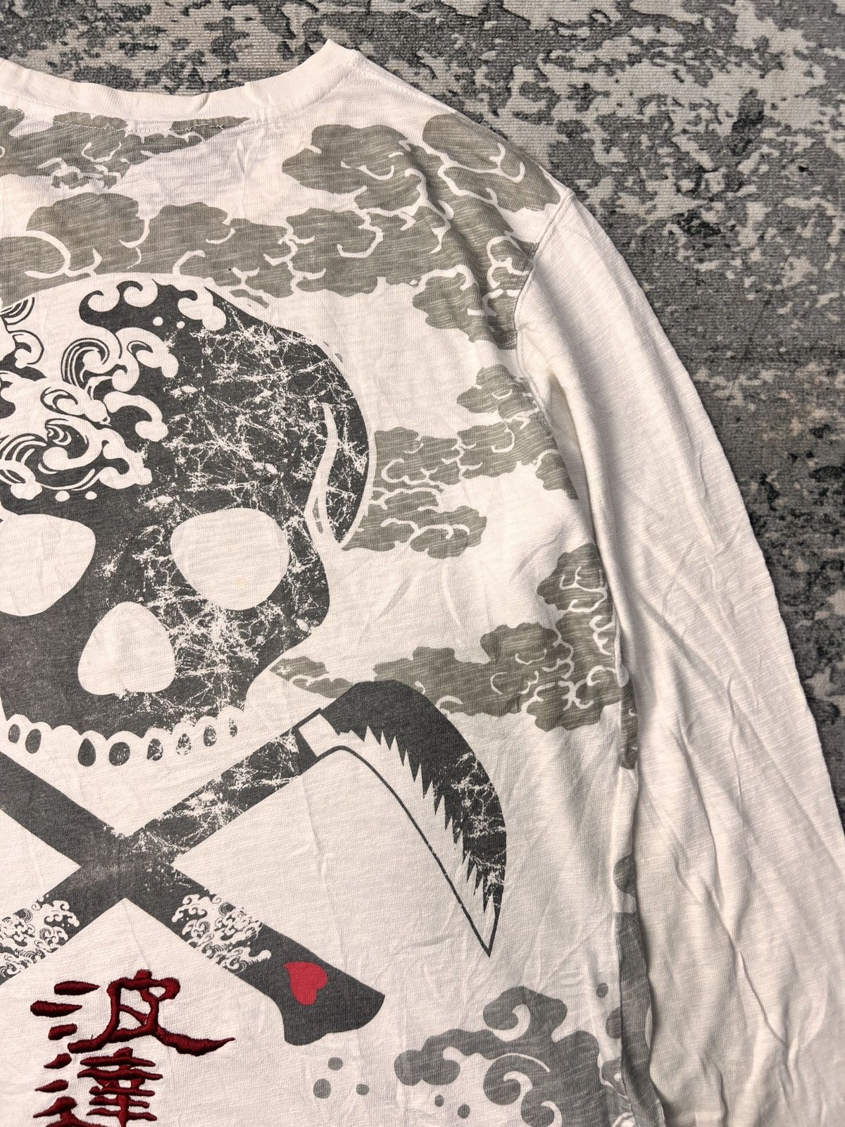 Dulcamara Japan Skull Embroided Japanese Motif AOP Ls Tshirt Size US M / EU 48-50 / 2 - 7 Thumbnail