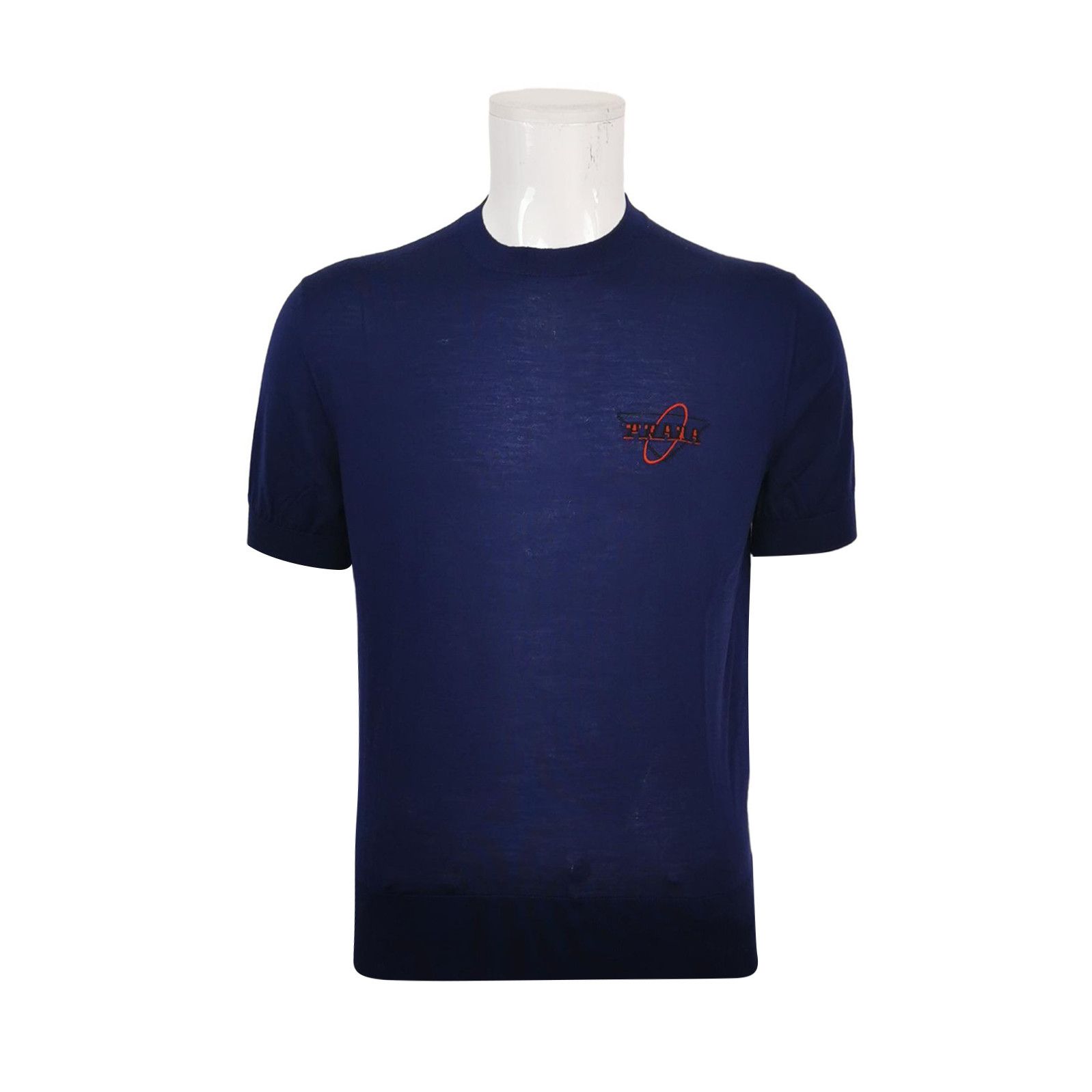 Prada Prada Logo Wool Knit Short Sleeve Top 0089 Size L / US 10 / IT 46 - 1 Thumbnail