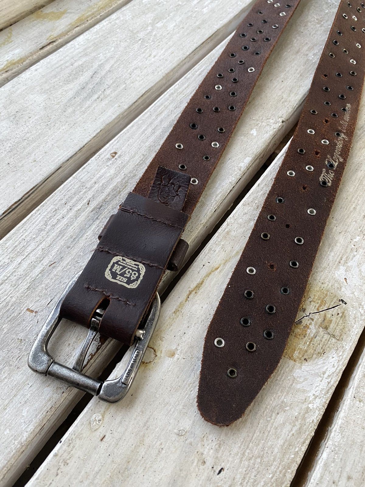 Hysteric Glamour × Leather × Vintage Vintage Leather Belt Y2K Rhinestones Punk Metal Avant Garde Size ONE SIZE - 7 Thumbnail