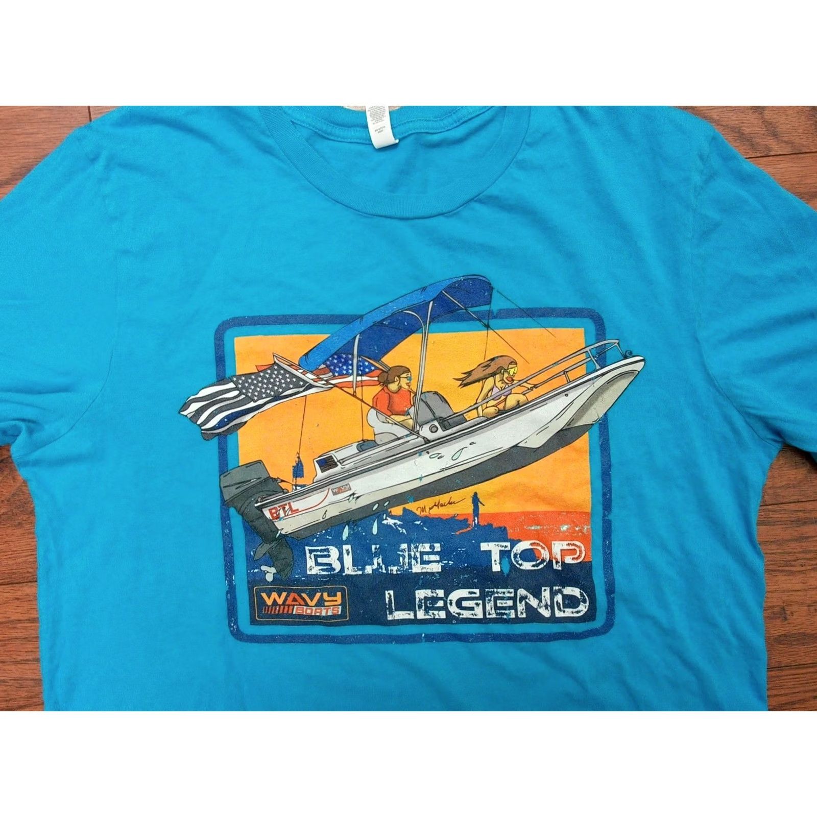 Vintage BLUE TOP LEGEND t Shirt XL Women's Bella + Canvas Navy Boats Nautical Beach YACHTING 80s 90s Size XL / US 12-14 / IT 48-50 - 3 Thumbnail