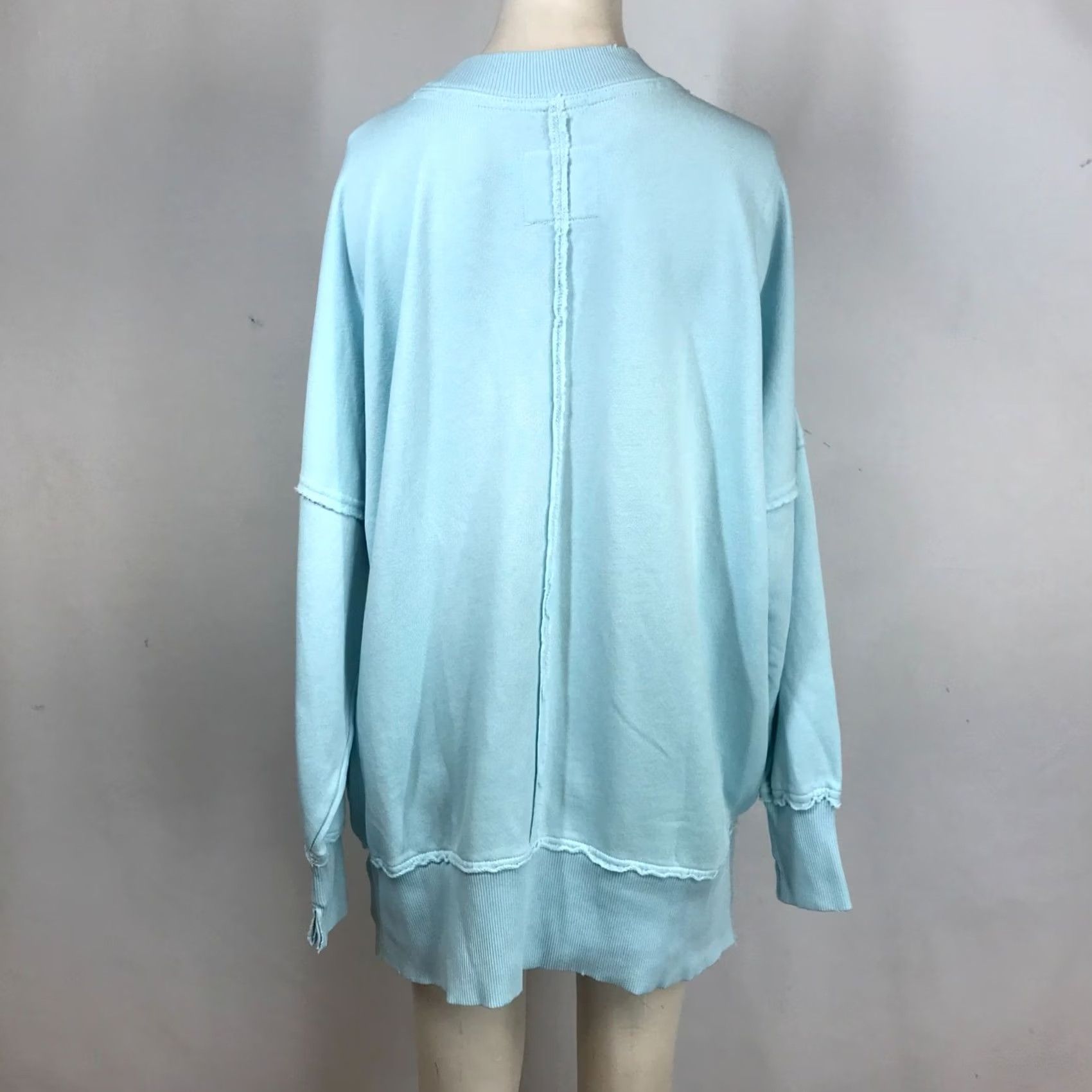 Vintage AERIE Sweatshirt Women's XXS Blue Long Sleeve Crew Neck Cotton Blend Pullover Activewear Size XXS / US 00 / IT 34 - 5 Thumbnail