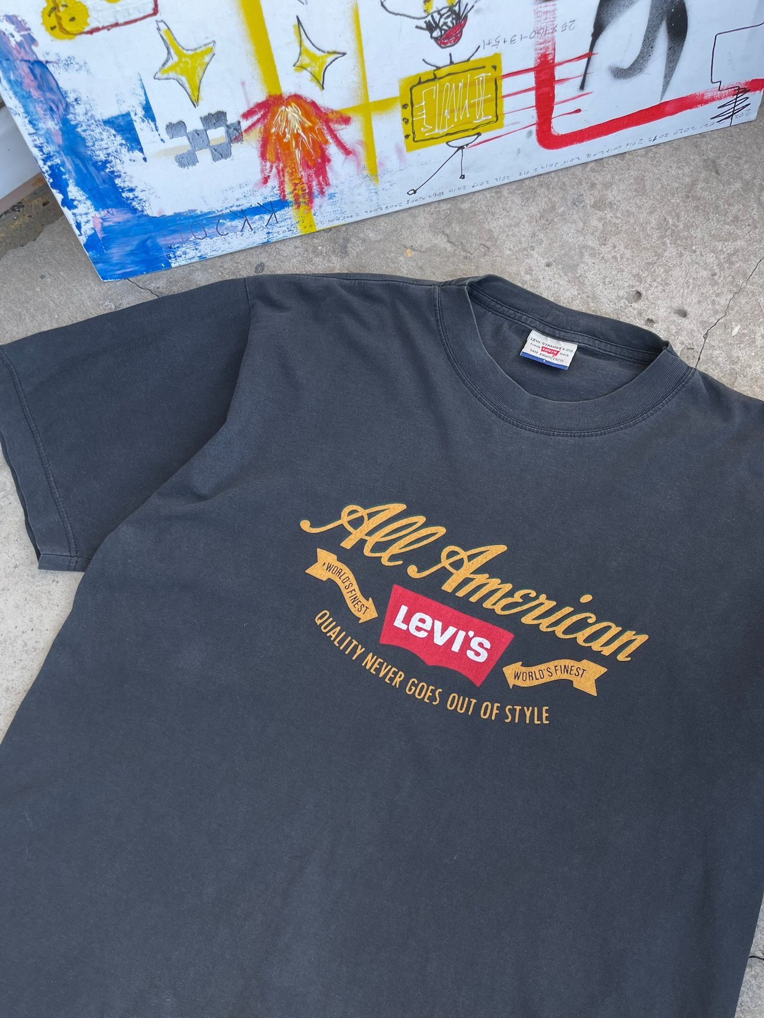 Levi's Vintage 80s-90s Levi’s 501 American T-shirt Size US XL / EU 56 / 4 - 3 Thumbnail