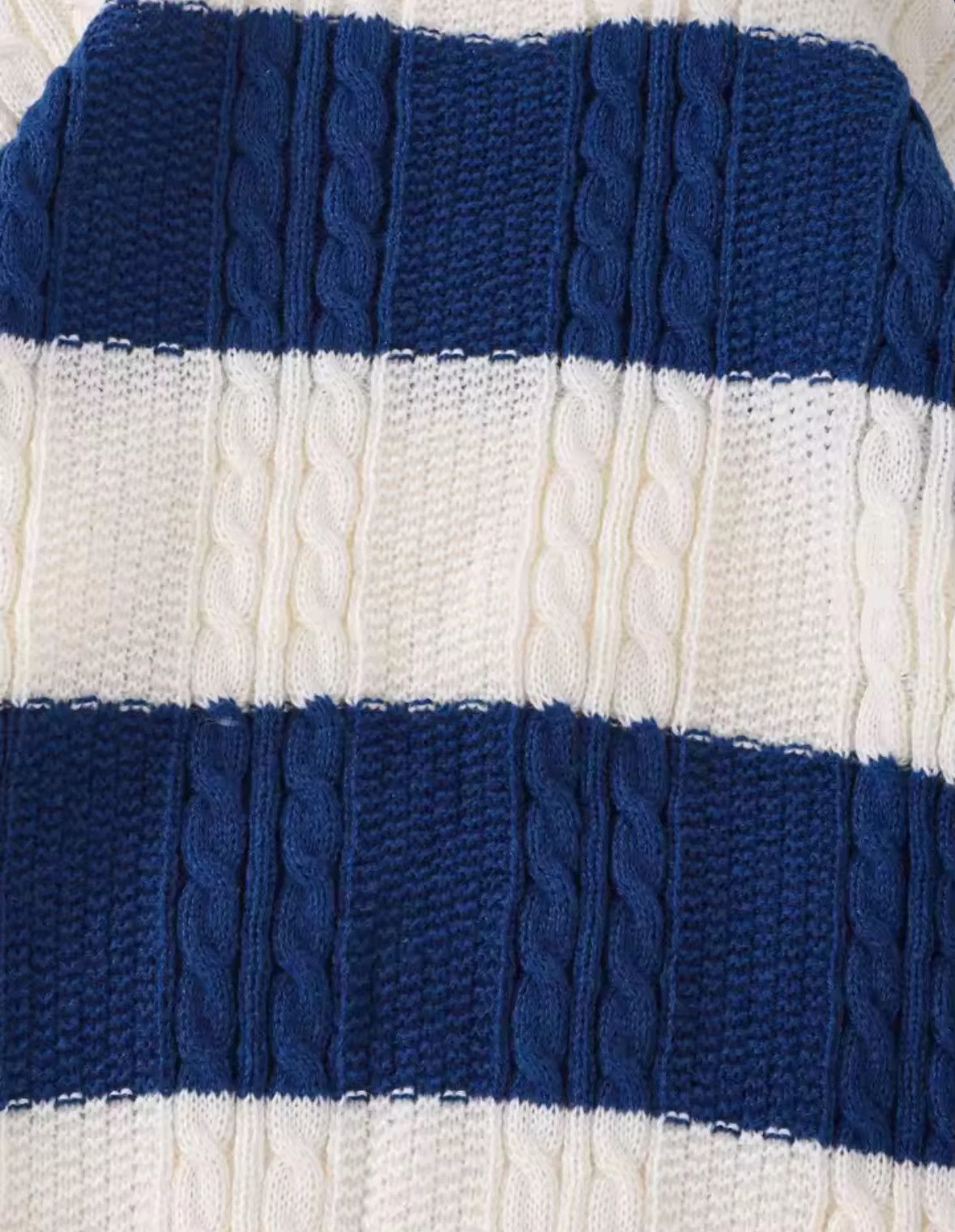 Other Street Popular Blue Stripe Sweater Jacquard Knitwear Size US XL / EU 56 / 4 - 3 Thumbnail