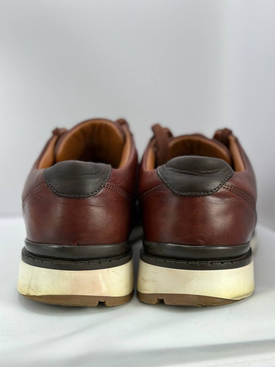 Russell & Bromley RUSSELL & BROMLEY Lomond Lace-Up Sneaker Shoes Brown Leather Size US 11.5 / EU 44-45 - 5 Thumbnail