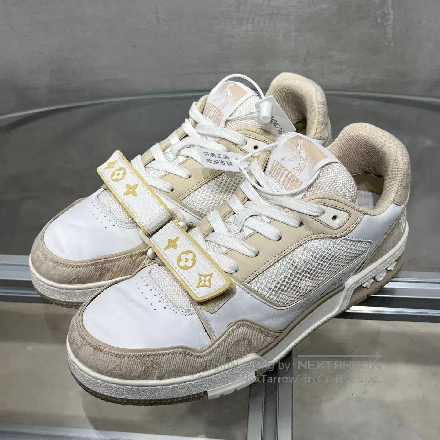 Louis Vuitton Beige Low-Top Sneakers Size 6.5. Size US 6.5 / EU 39-40 - 2 Thumbnail