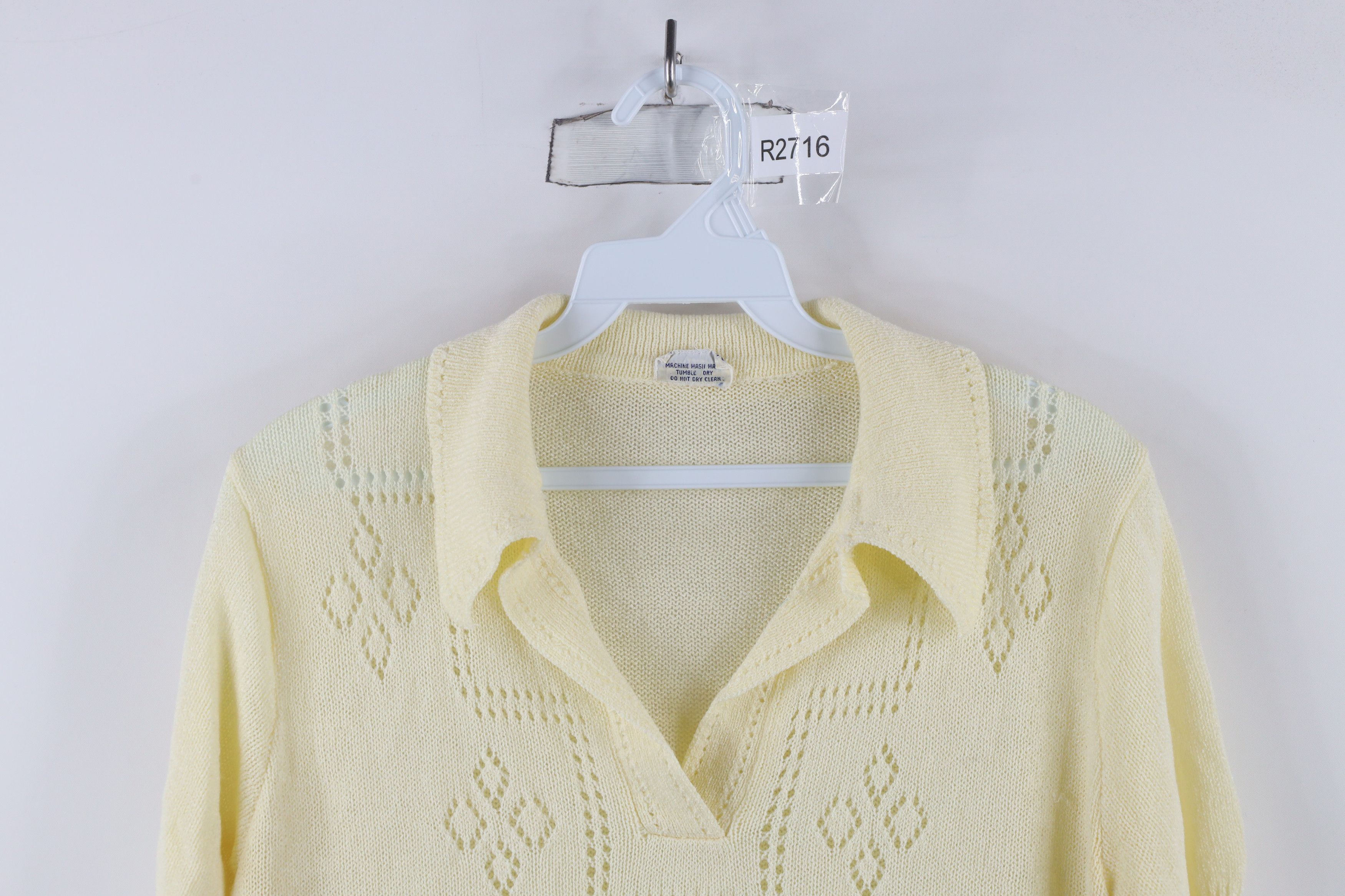 Vintage Vintage 60s 70s Streetwear Diamond Knit Collared Polo Shirt Size M / US 6-8 / IT 42-44 - 2 Thumbnail
