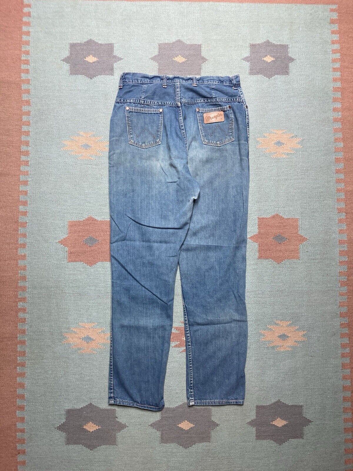 Vintage × Wrangler 60s wrangler misses jeans faded denim whiskers women’s 18 Size 29" - 1 Thumbnail