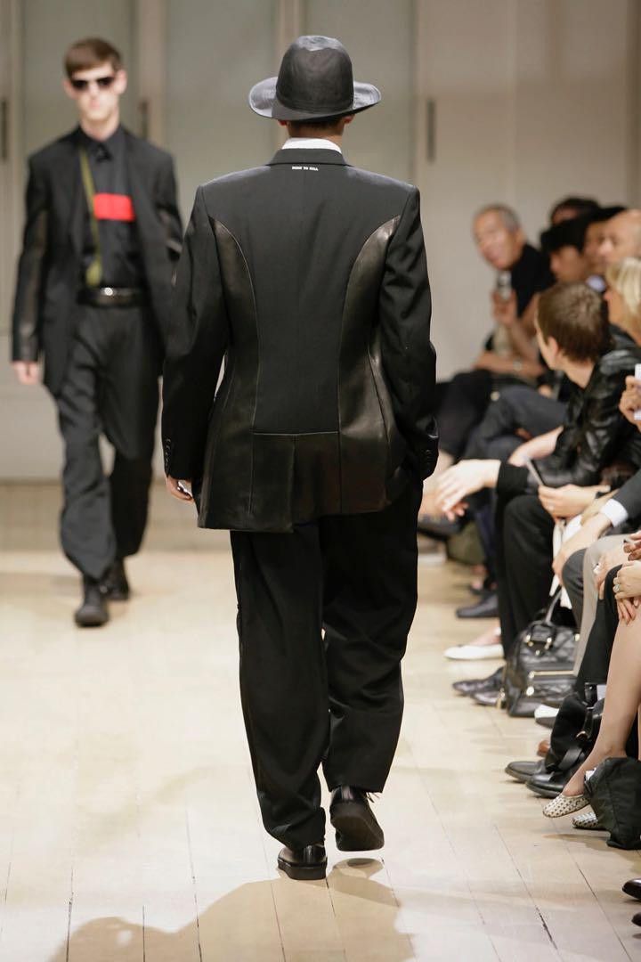 Yohji Yamamoto POUR HOMME 09ss archive Leather switching message jacket Size US XL / EU 56 / 4 - 3 Thumbnail
