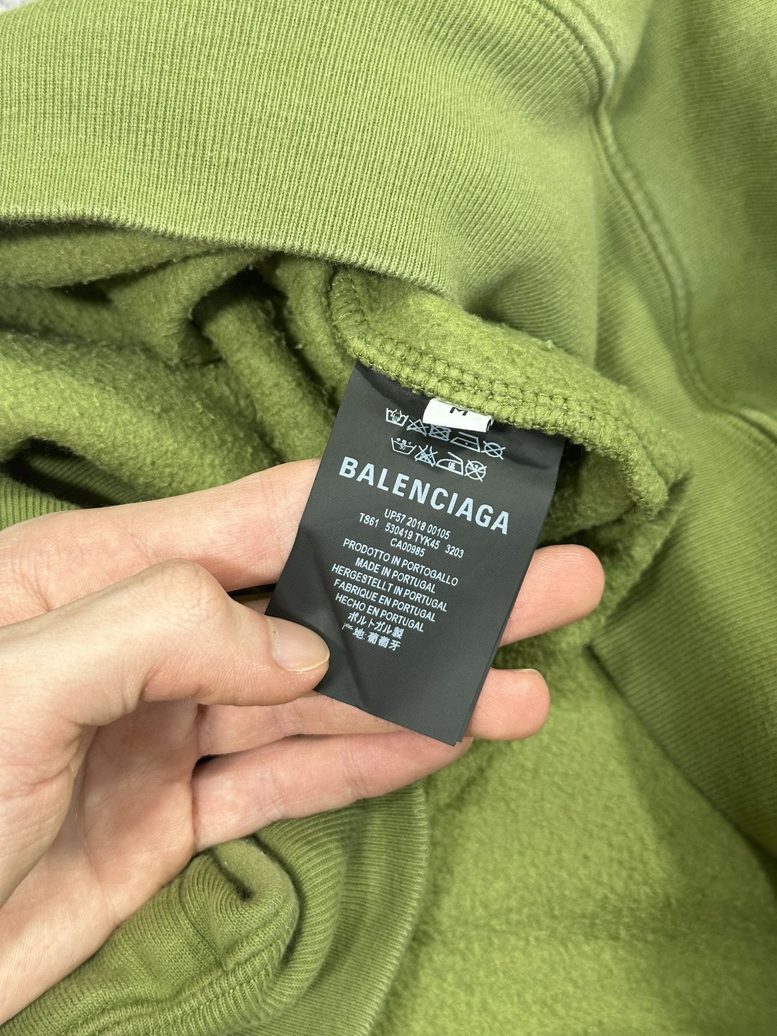 Balenciaga Balenciaga Sweatshirt Back Logo Print Army Green Hoodie Size US M / EU 48-50 / 2 - 8 Thumbnail