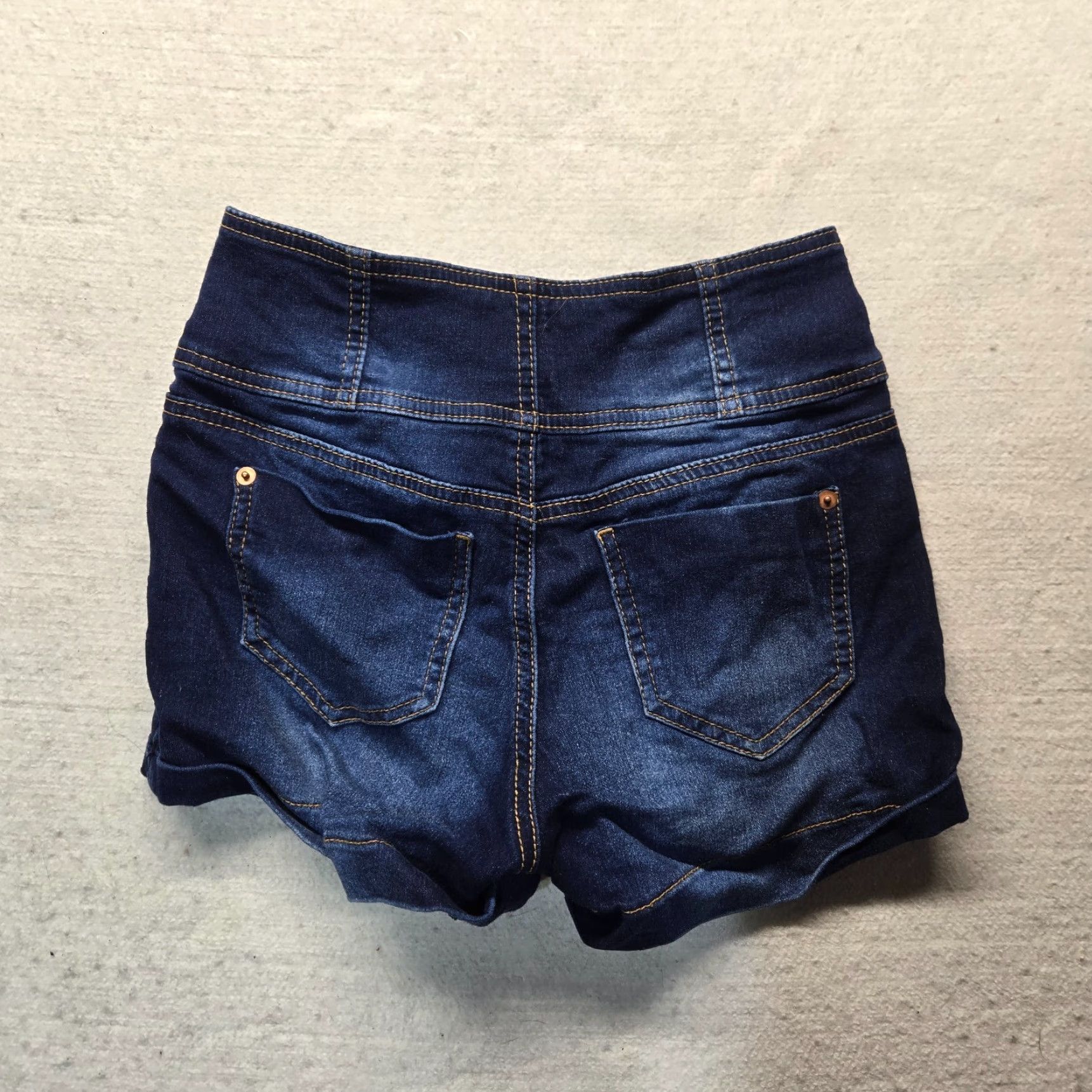 Vintage NOBO Blue Jean High Rise Button Fly Cutoff Denim Shorts Adult Women Size 5 Blues Modern Pockets Cotton Elastane Button Rise High Style Cut-Off Womens Size 27" / US 4 / IT 40 - 8 Thumbnail