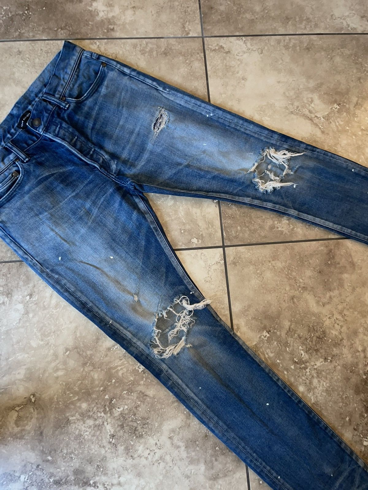 John Elliott John Elliot Thrashed Denim Blue Size 32 Size US 32 / EU 48 - 3 Thumbnail