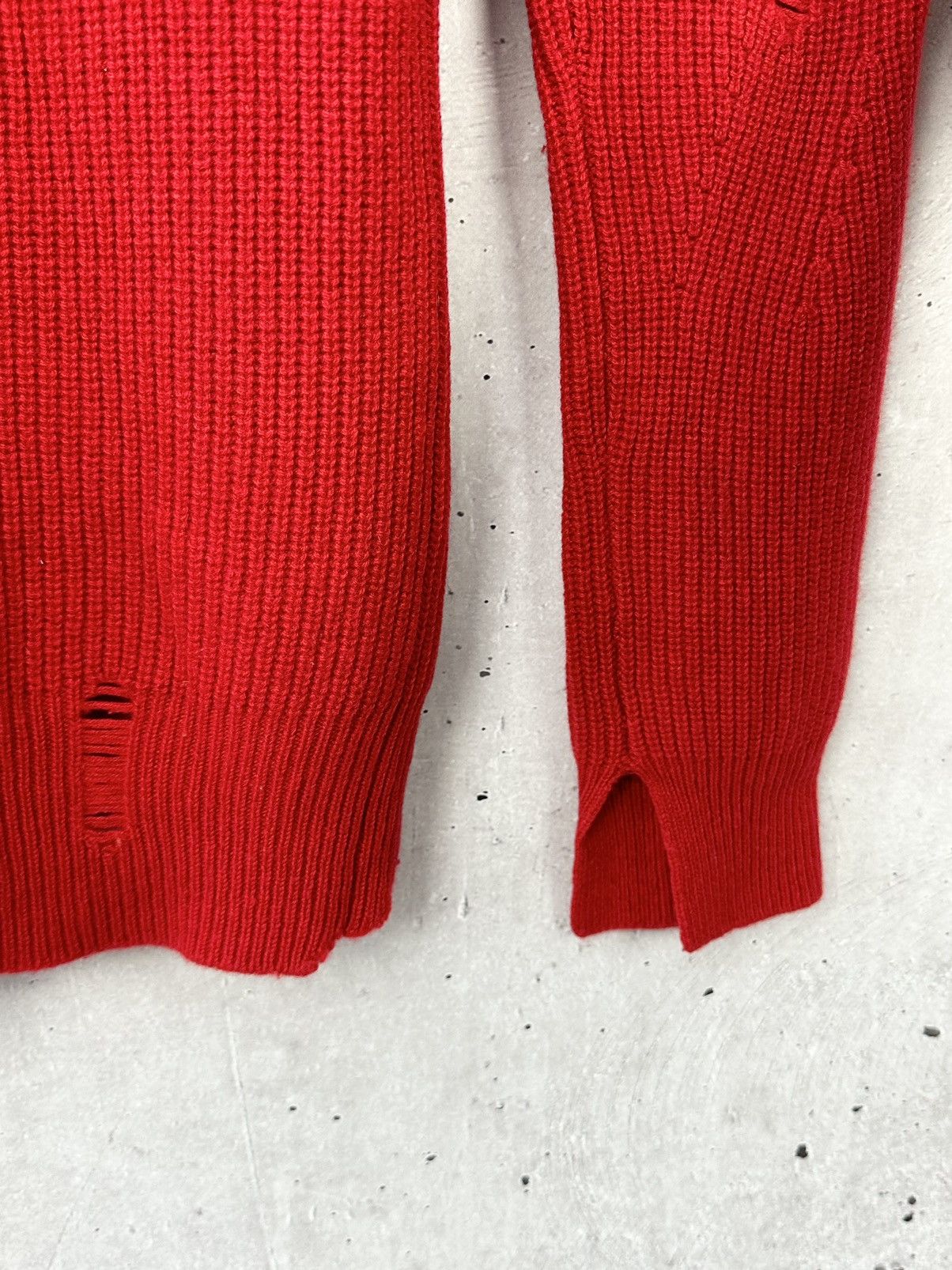 Helmut Lang Helmut Land Distressed Wool Knit Long Sleeve Men’s Sweater Size US M / EU 48-50 / 2 - 8 Thumbnail