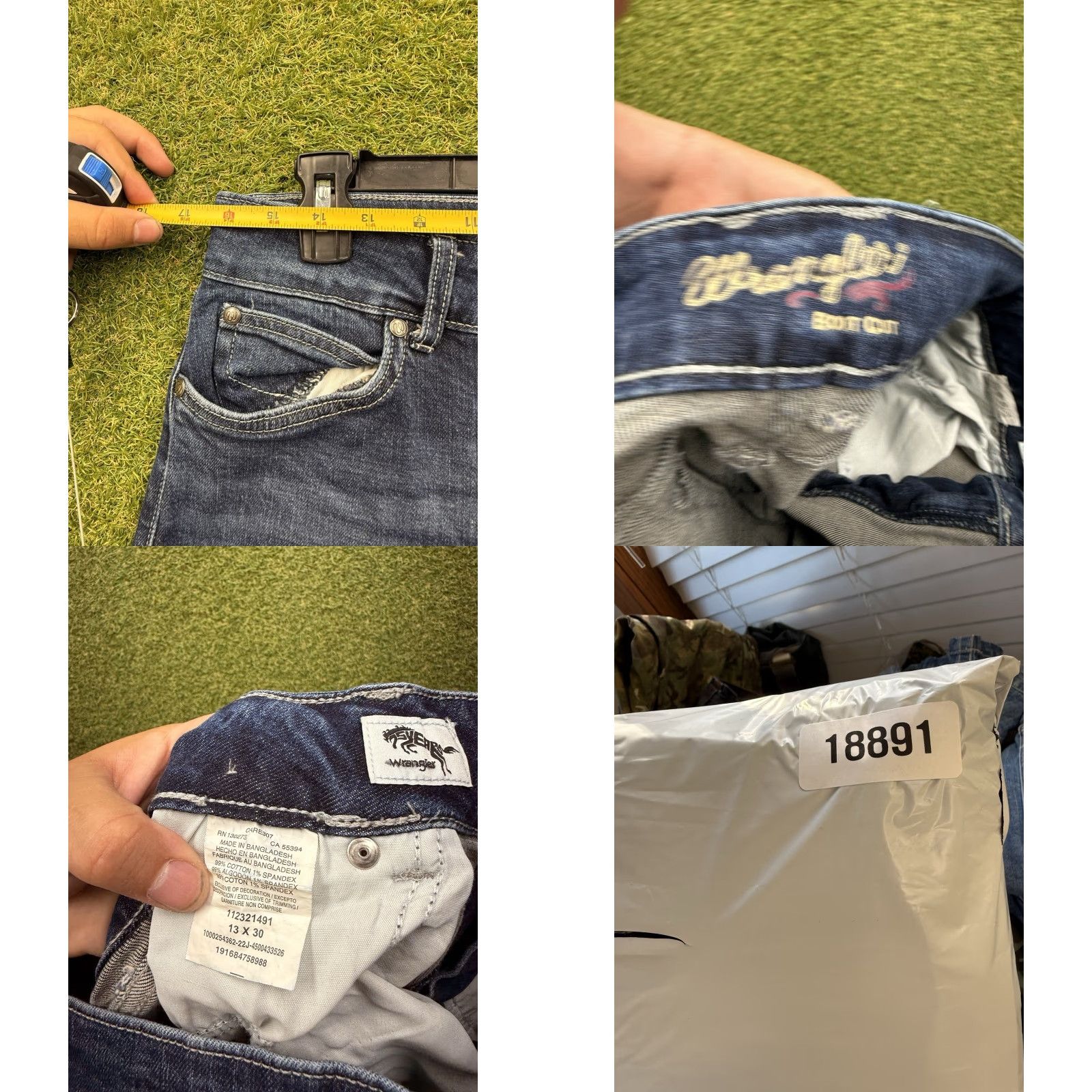 Wrangler Wrangler Bootcut Jeans Womens 13 32x30 Mid Rise Dark Wash Denim Stretch Cowboy Size 34" / US 12 / IT 48 - 8 Thumbnail