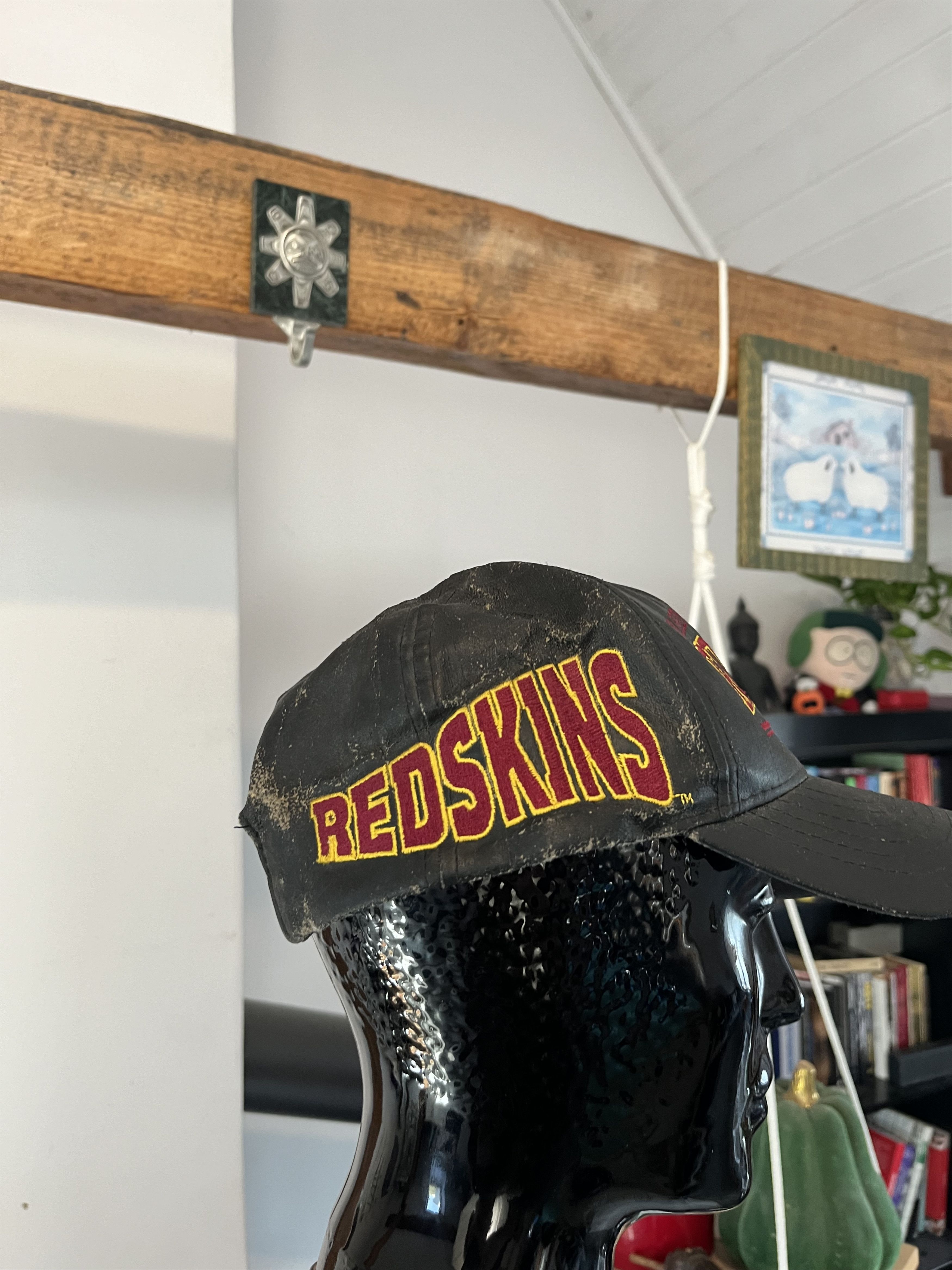 NFL × Vintage Vintage 90s Washington Redskins NFL Leather Cap Y2K Rare Size ONE SIZE - 4 Thumbnail