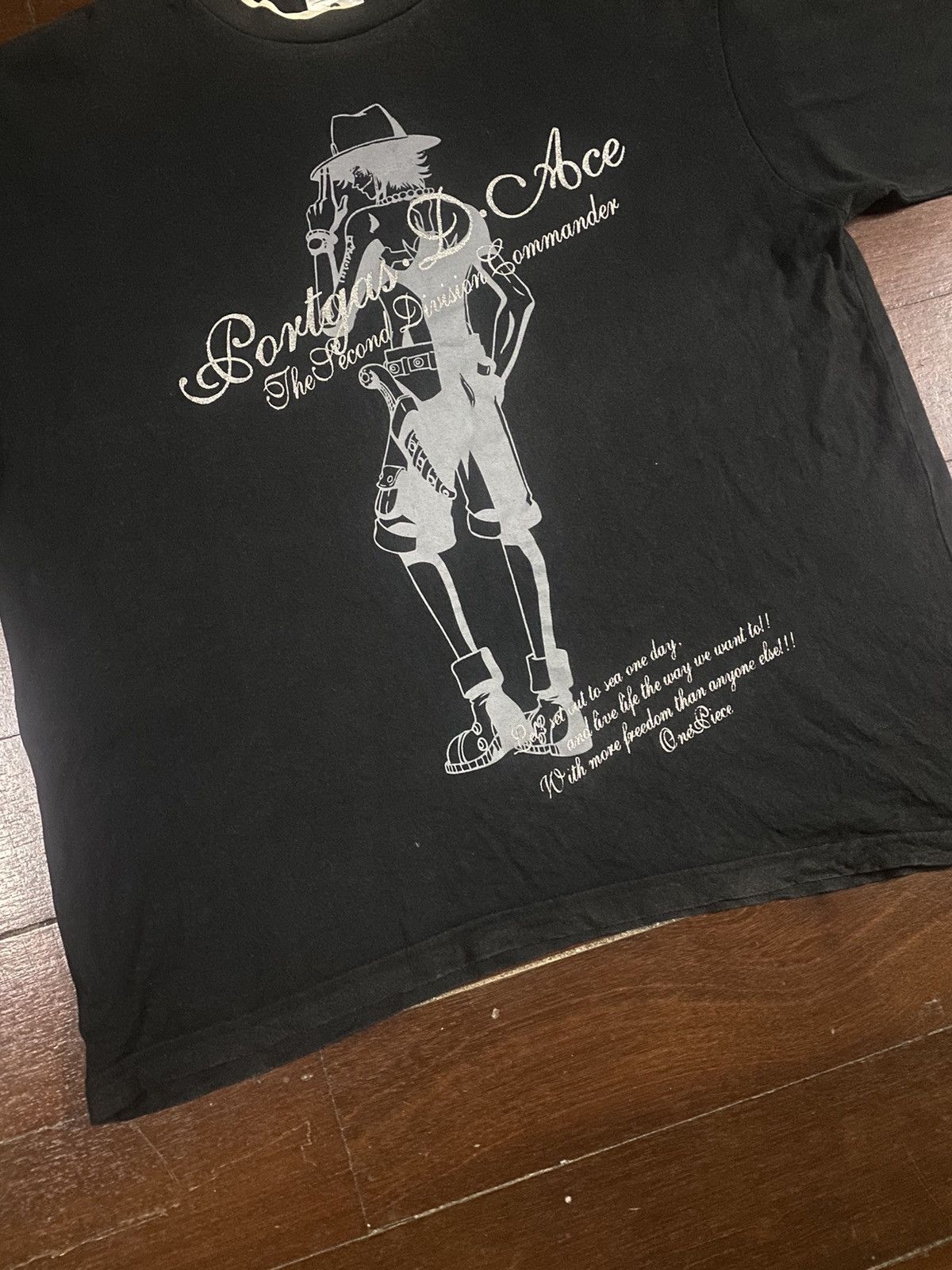 Anime × One Piece Rare One Piece character PORTGAE D ACE over print Tee Size US XXL / EU 58 / 5 - 6 Thumbnail