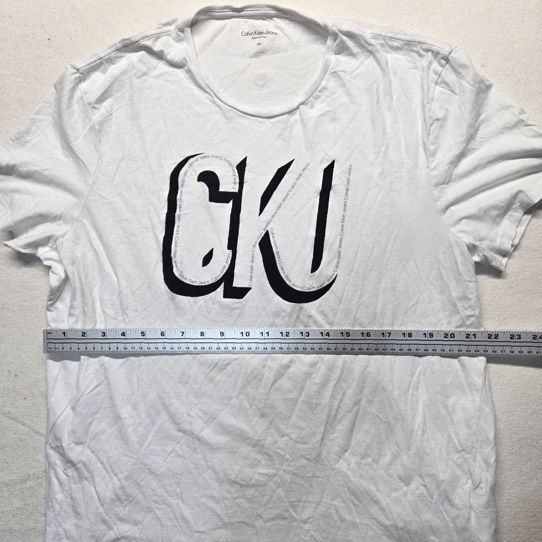 Calvin Klein VINTAGE Calvin Klein Jeans White Logo Short Sleeve T-Shirt Adult 2XL Crew Neck Cotton Modal Women Size XXL / US 16-18 / IT 52-54 - 4 Thumbnail