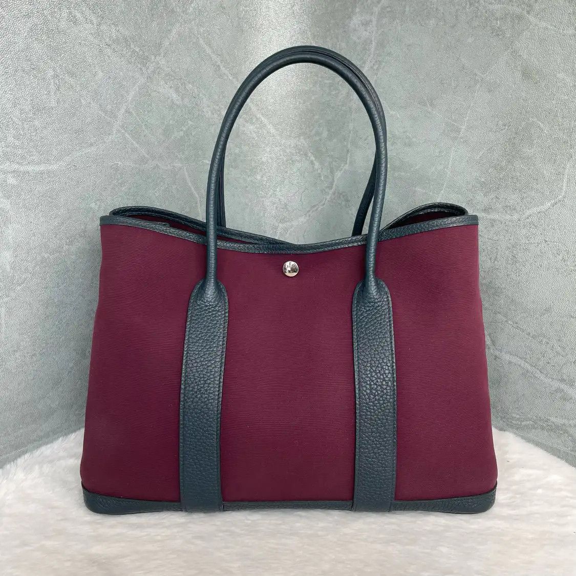 Hermes Hermes Garden Party 36 grape canvas Garden Party handbag silver hardware Size ONE SIZE - 1 Thumbnail