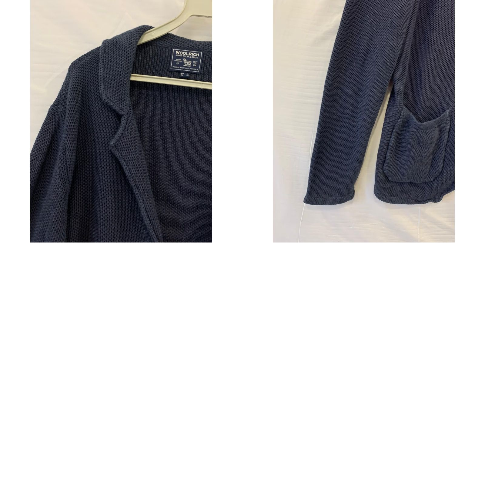 Vintage Woolrich John Rich & Bros Knit Blazer Cardigan Jacket Navy Blue XL Men Jacket Size US XL / EU 56 / 4 - 8 Thumbnail