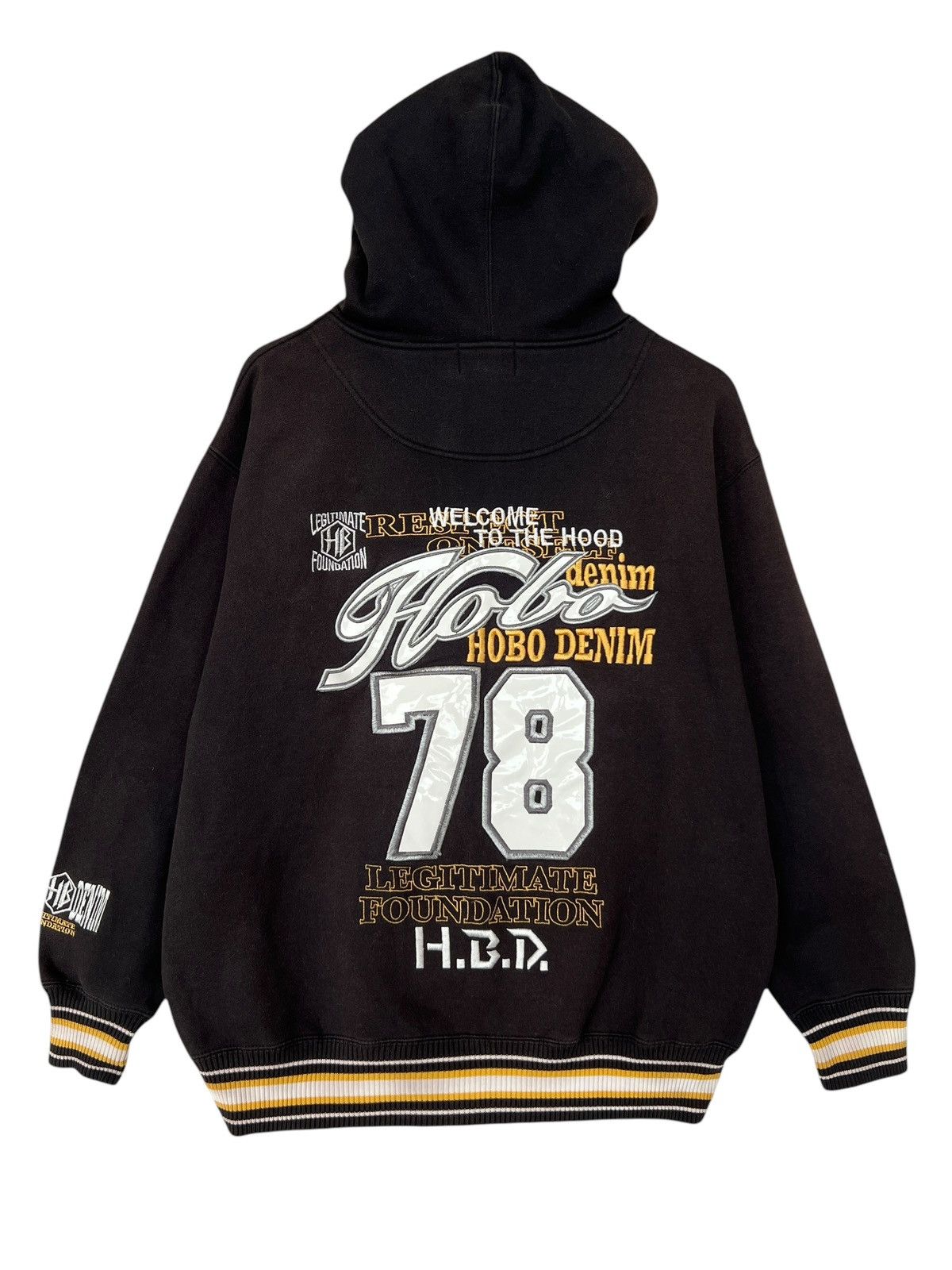 Hobo Vintage Y2K Hobo Embroidered Logo Black Baggy Zipper Hoodie Size US XL / EU 56 / 4 - 3 Thumbnail