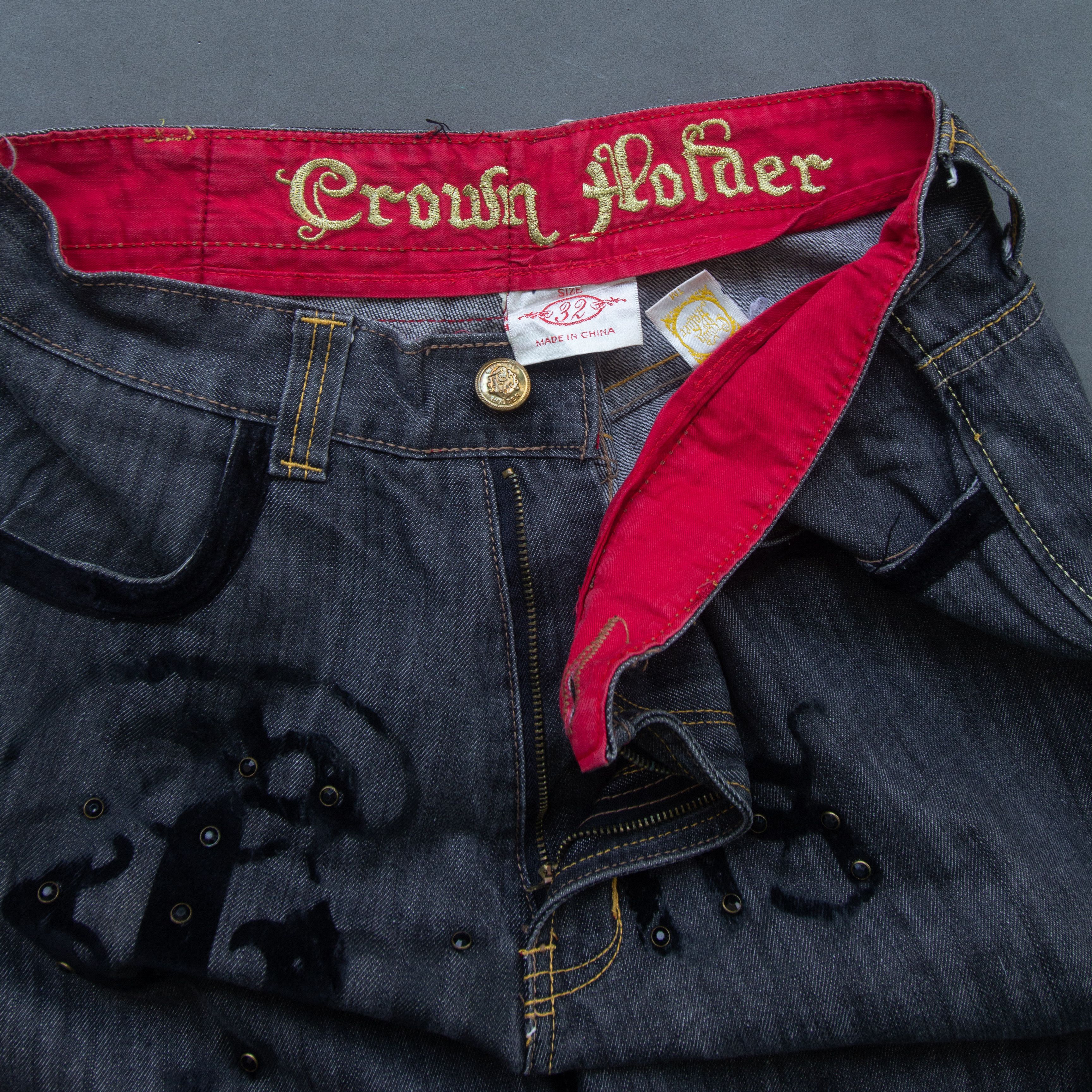 If Six Was Nine × Japanese Brand × Le Grande Bleu (L.G.B.) CROWN HOLDER VELVET ART JEANS Size US 32 / EU 48 - 11 Thumbnail