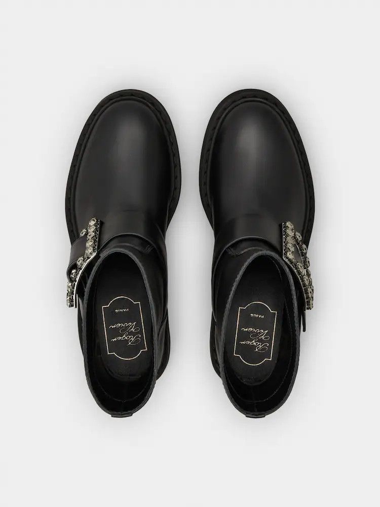 Roger Vivier o1s22i1n0824 Viv' Rangers Biker Boots in Black Size US 9 / IT 39 - 4 Thumbnail