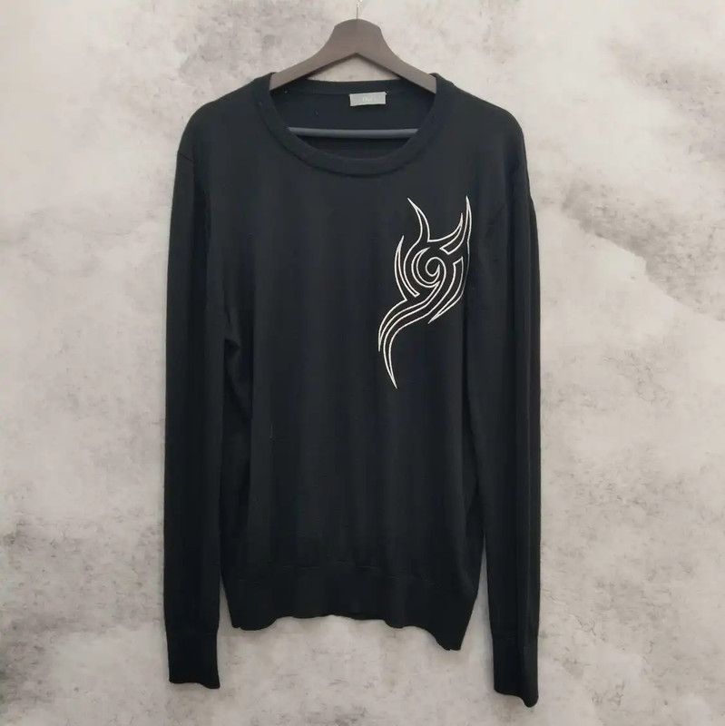 Dior Dior Black Wool Pullover Sweater for Men 0089 Size US L / EU 52-54 / 3 - 1 Thumbnail