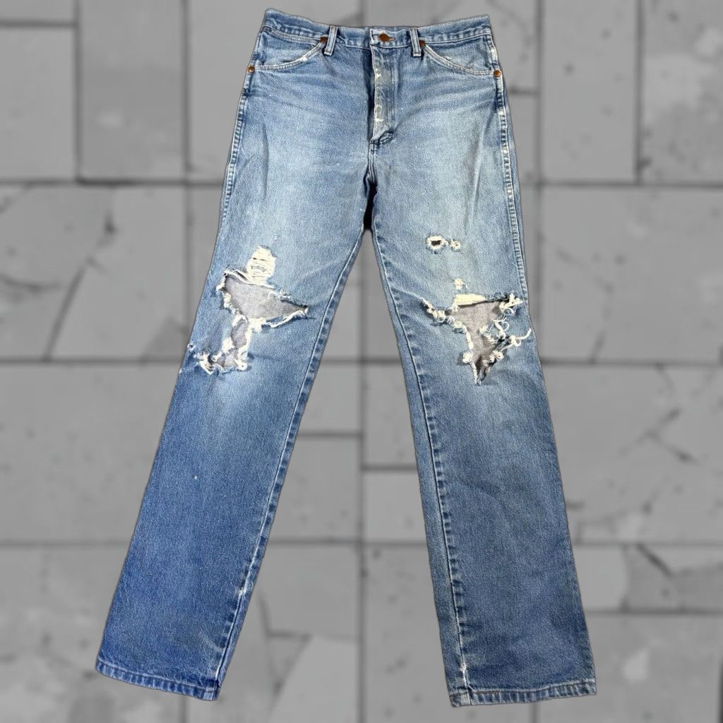 VINTAGE Wrangler Jeans 32x34 Men's Cowboy Bootcut Denim Medium