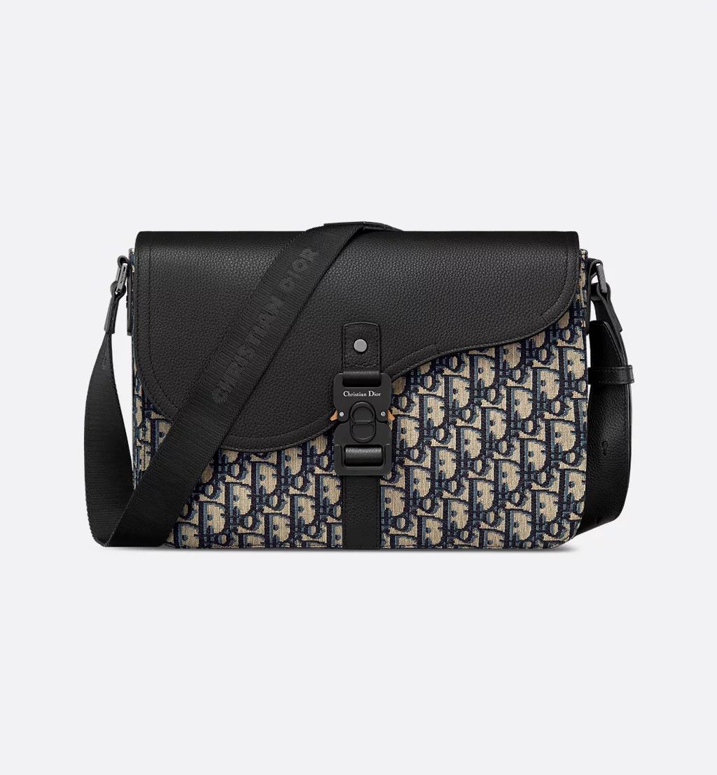 Medium Saddle Messenger Bag With Flap 1Adme162Yks_H27E in Beige, Men's