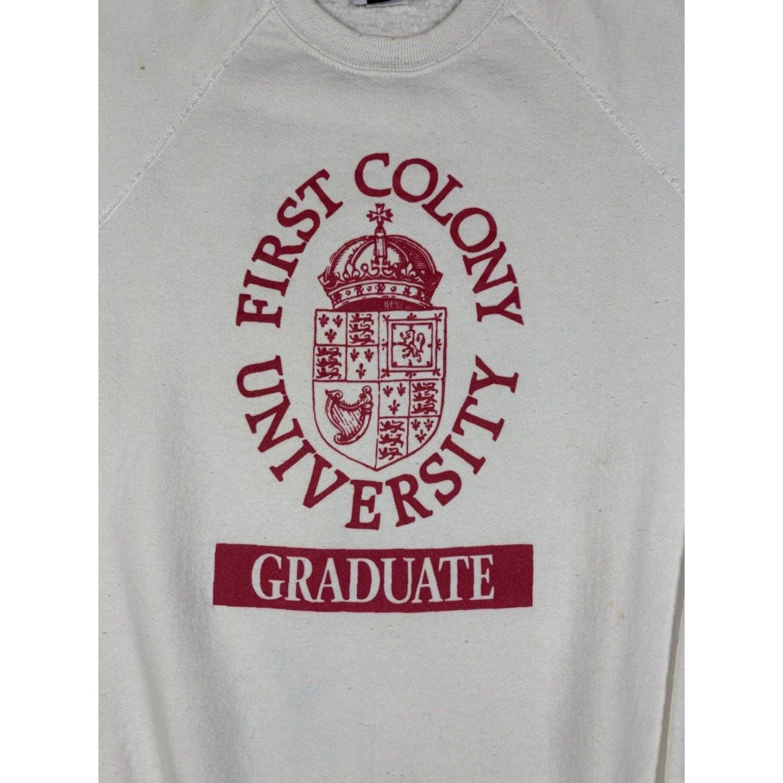 Lee VINTAGE Lee Sweatshirt University Raglin Graphic Print Large L White Men Pullover 80s 90s Size US L / EU 52-54 / 3 - 2 Thumbnail
