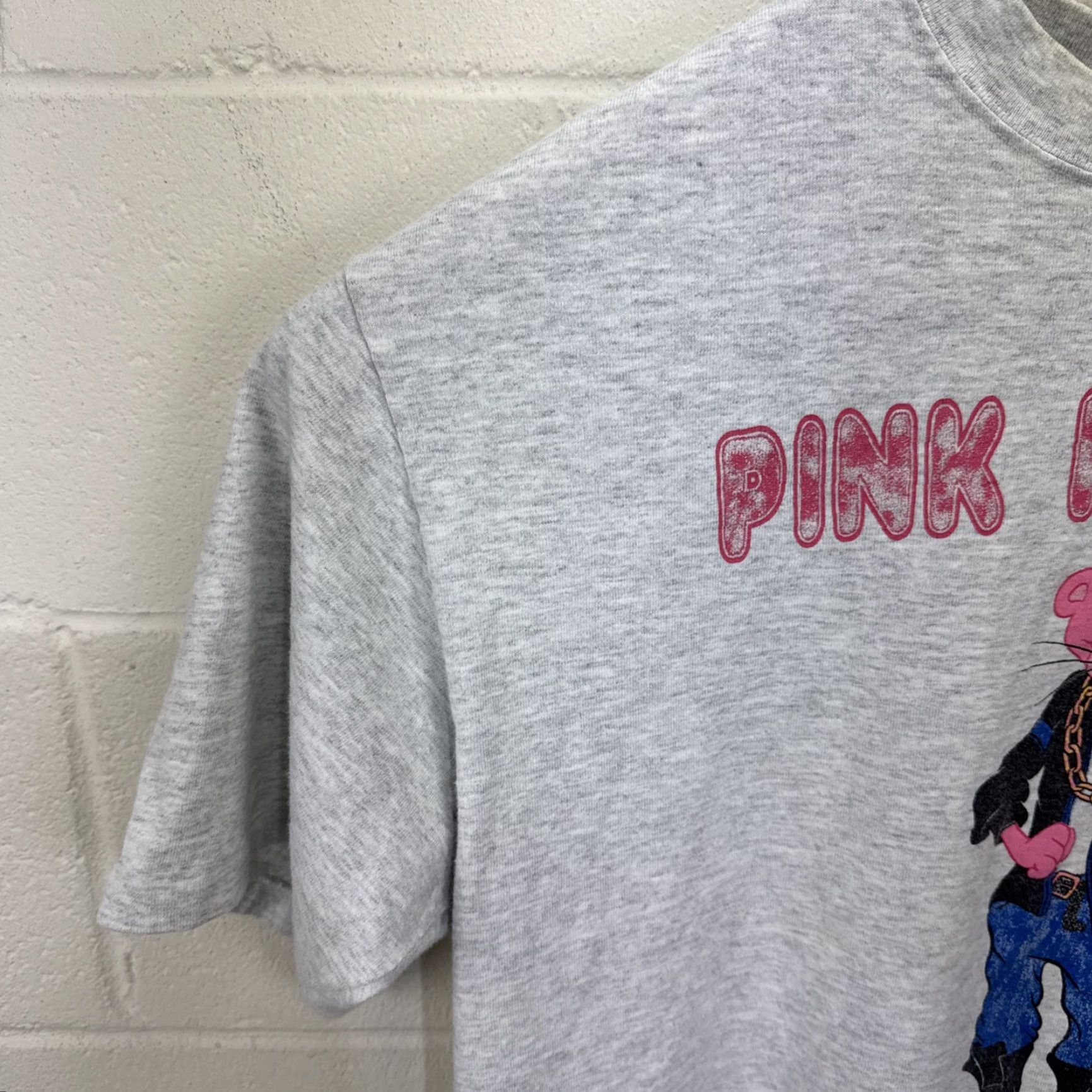 Pinko Vintage Pink Panther T-Shirt Men Large Gray 90s Cartoon Graphic Print Punk Style Size US L / EU 52-54 / 3 - 5 Thumbnail