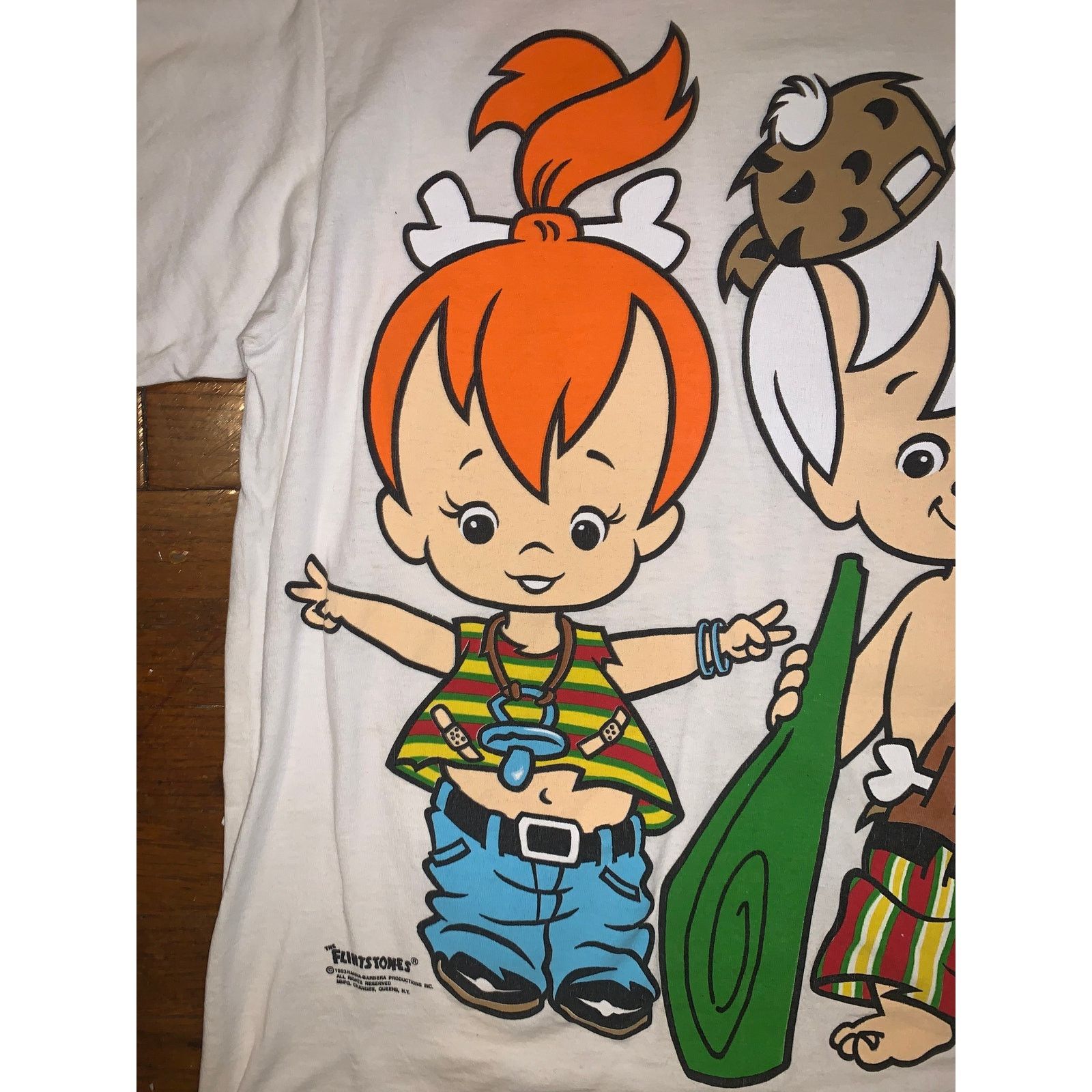 Other × Vintage Flintstones Bamm-Bamm Pebbles Tee Single Stitch AOP XL White Size US XL / EU 56 / 4 - 13 Thumbnail