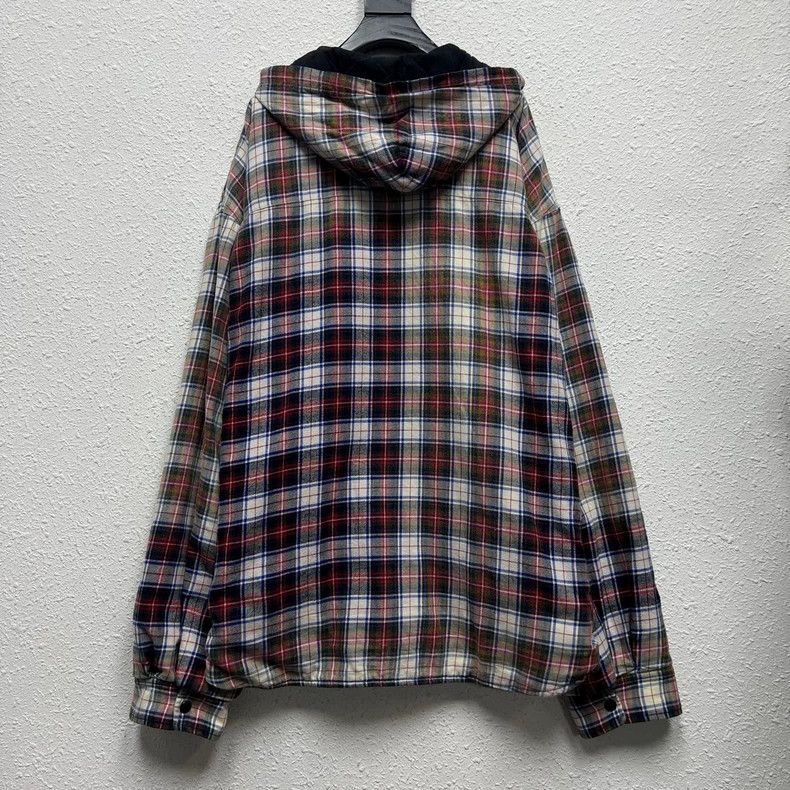 Balenciaga Balenciaga Render gradient flannel plaid cotton-padded jac Size US S / EU 44-46 / 1 - 1 Thumbnail