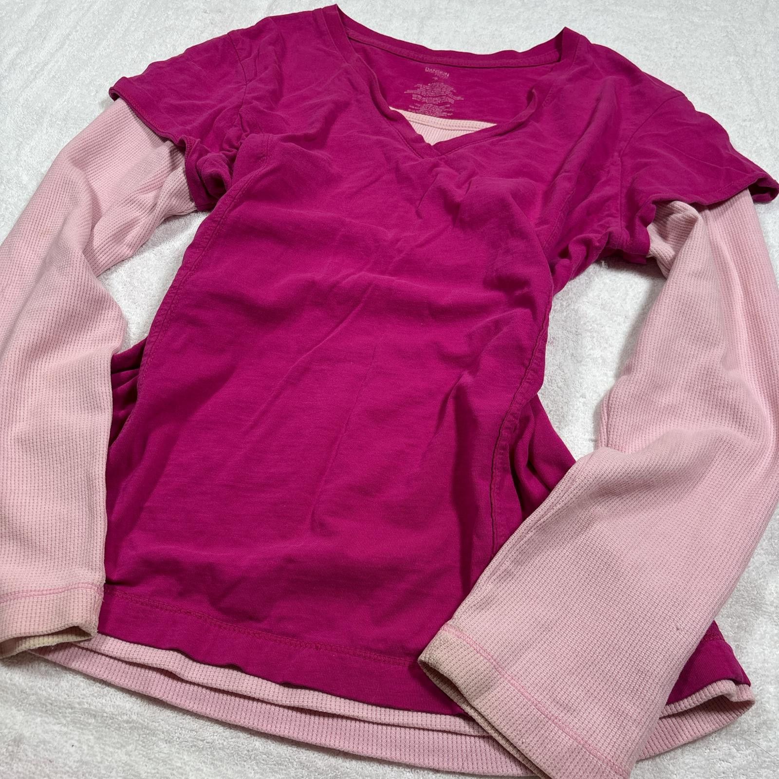 Other y2k pink layered waffle knit long sleeve Size XL / US 12-14 / IT 48-50 - 2 Thumbnail