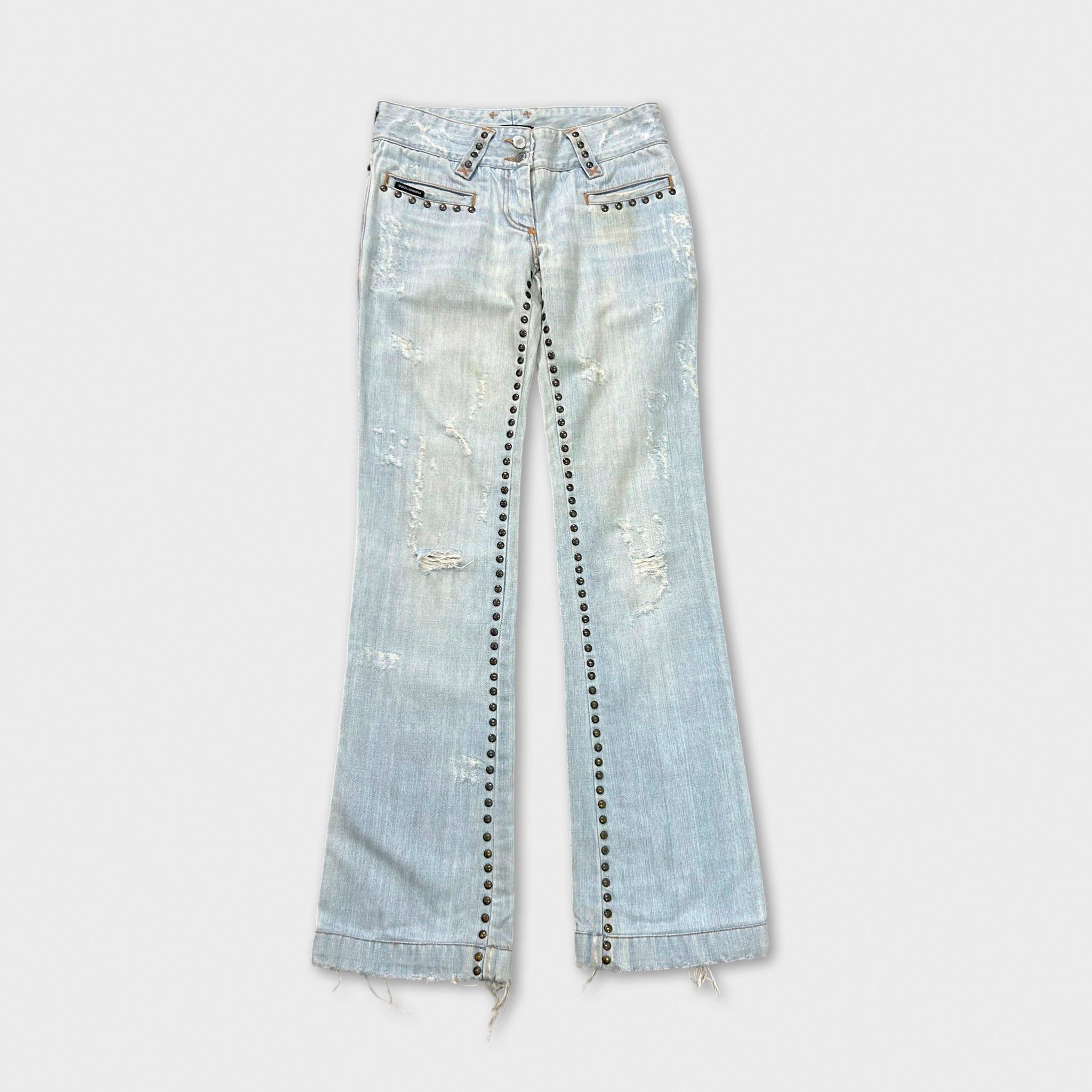 Dolce & Gabbana Dolce & Gabbana Studded Flared Denim Jeans Size US 30 / EU 46 - 1 Thumbnail