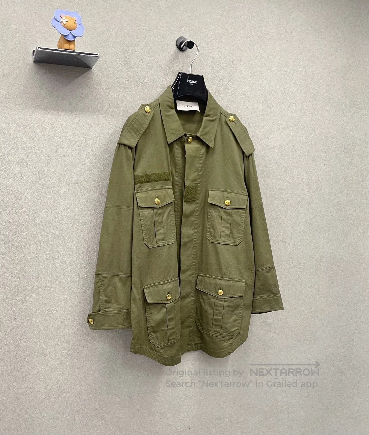 Celine Celine Military Green Coat. Size S / US 4 / IT 40 - 3 Thumbnail