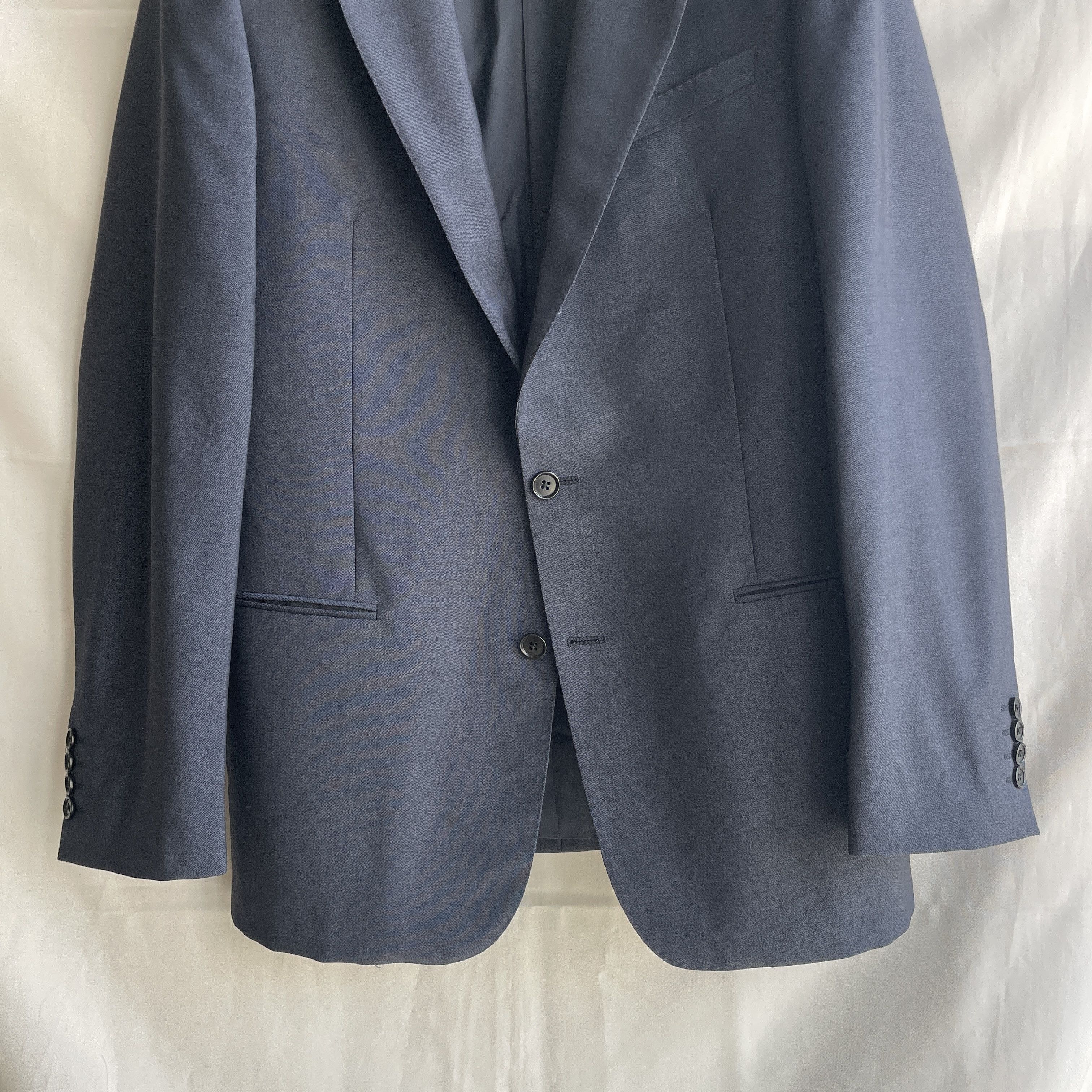 Armani Collezioni Armani Collezioni Navy Solid Wool Mohair Suit Jacket Blazer Size 40R - 5 Thumbnail