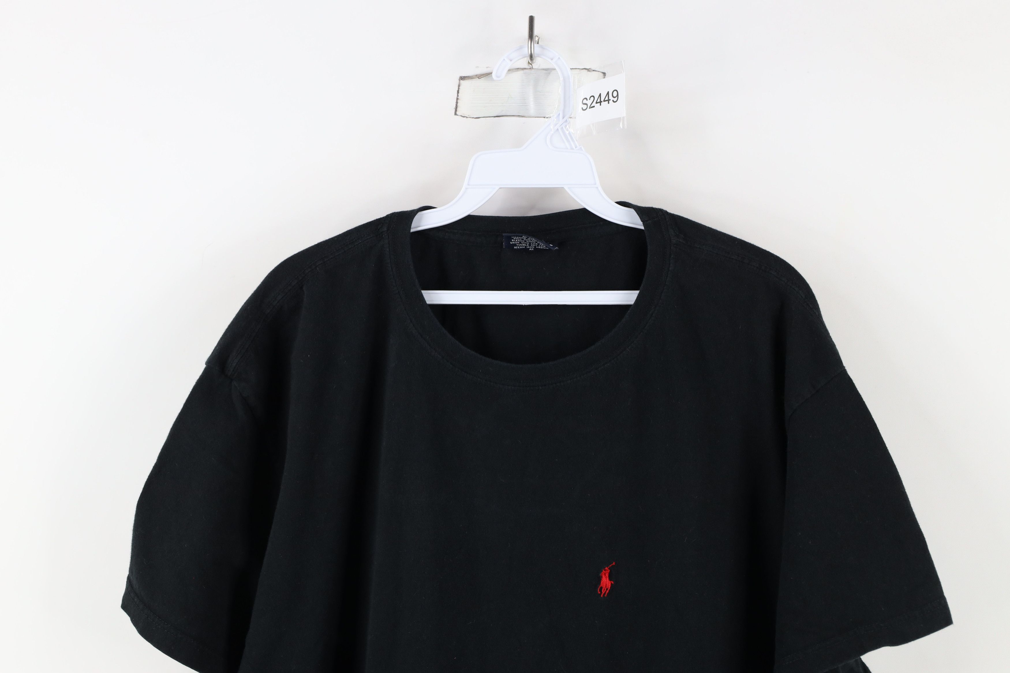 Ralph Lauren × Vintage Vintage Ralph Lauren Short Sleeve T-Shirt Black Cotton Size US XL / EU 56 / 4 - 2 Thumbnail
