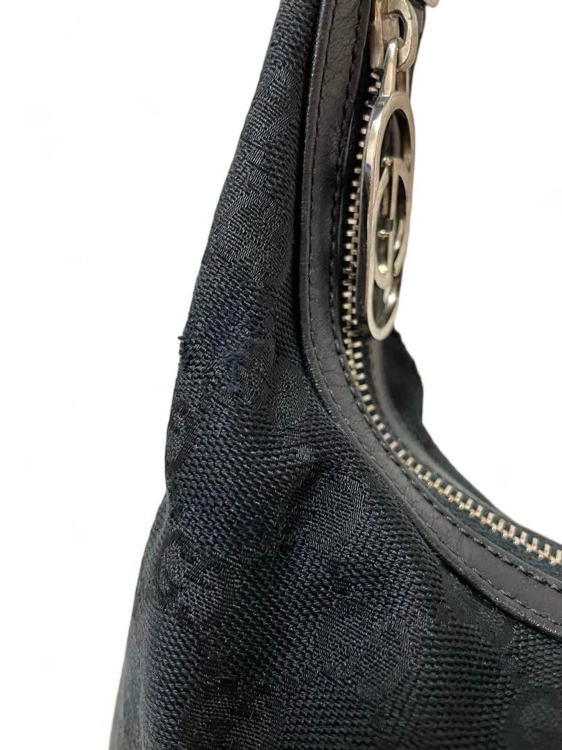 Gucci Gucci - Handbag Silver Black Monogram GG Interlocking Bag Size ONE SIZE - 4 Thumbnail