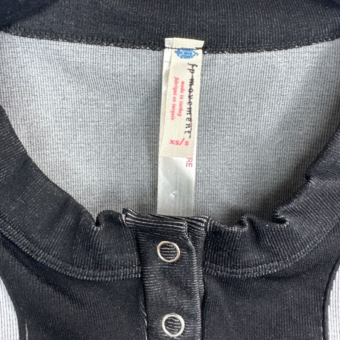 Free People Free People Movement Free Kick Crop Henley Black Muscle Tank Size XS / US 0-2 / IT 36-38 - 6 Thumbnail