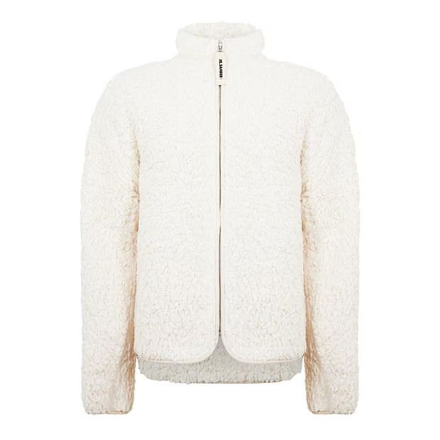 Image of Jil Sander O1G2R1Mq0424 Sherpa Fleece Jackets In White, Men's (Size Small)