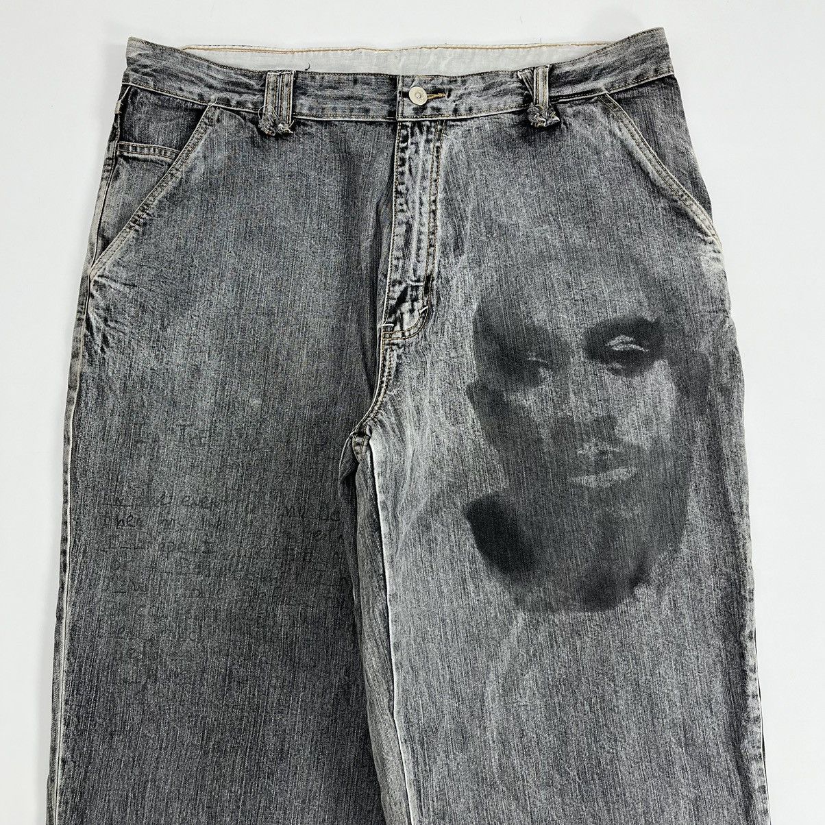 Makaveli × Vintage Vintage 2pac Makaveli Baggy Jeans Lyrics Printed Artworks Size US 40 / EU 56 - 2 Thumbnail