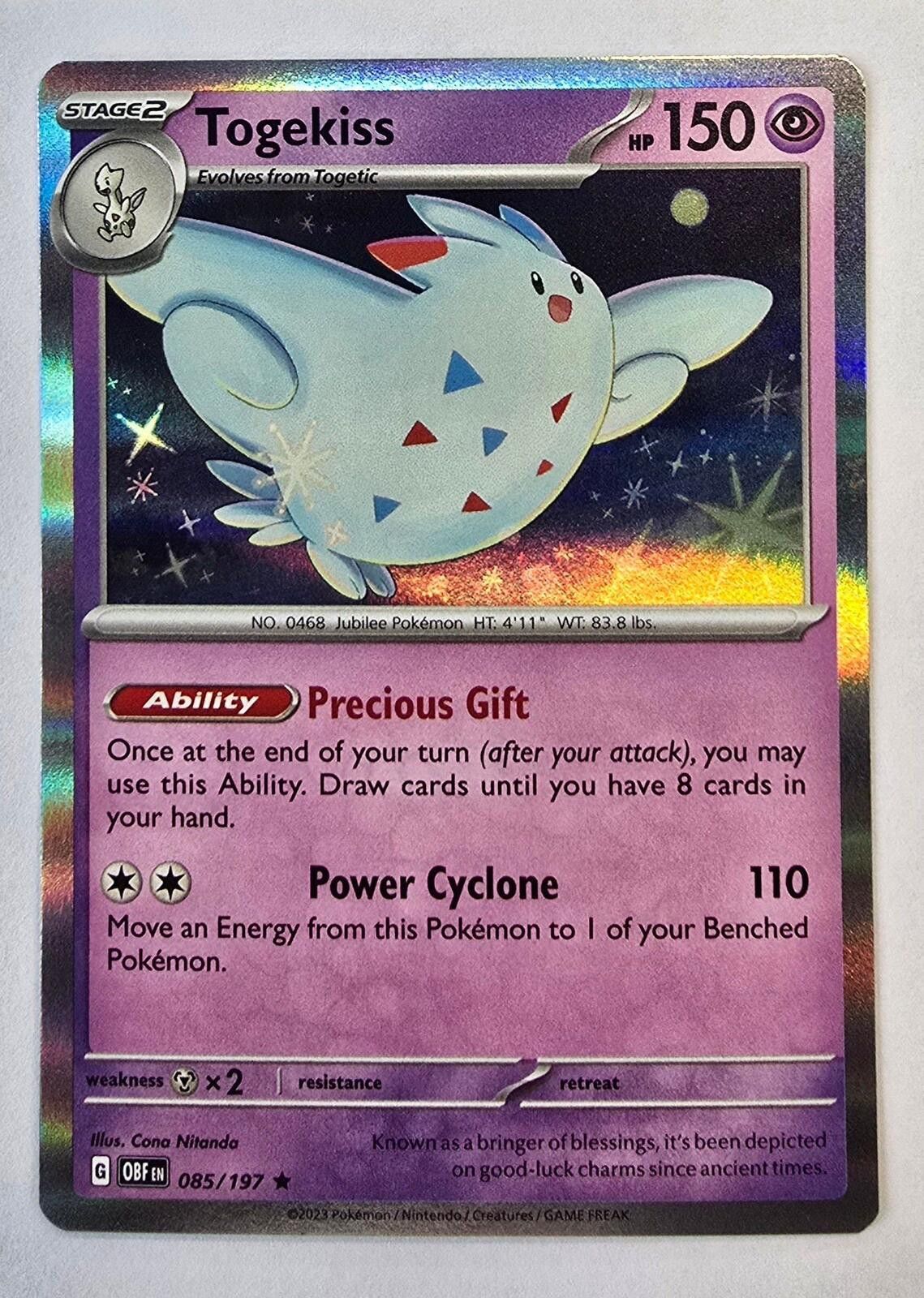 Pokemon Togekiss (085/197) from Obsidian Flames Size ONE SIZE - 1 Thumbnail